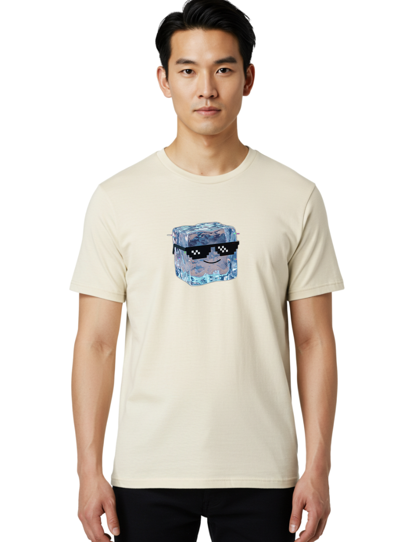 Ice-Cube-With-Thumbs-Up Men'S Graphic Tee, 100% Cotton, Comfortable Casual Summer Wear, Machine Washable, Vintage Camera, Old Camera, Antique Camera, Black Camera, Classic Photography, Photography Equipment, Nostalgic Device, Film Camera, Bak766