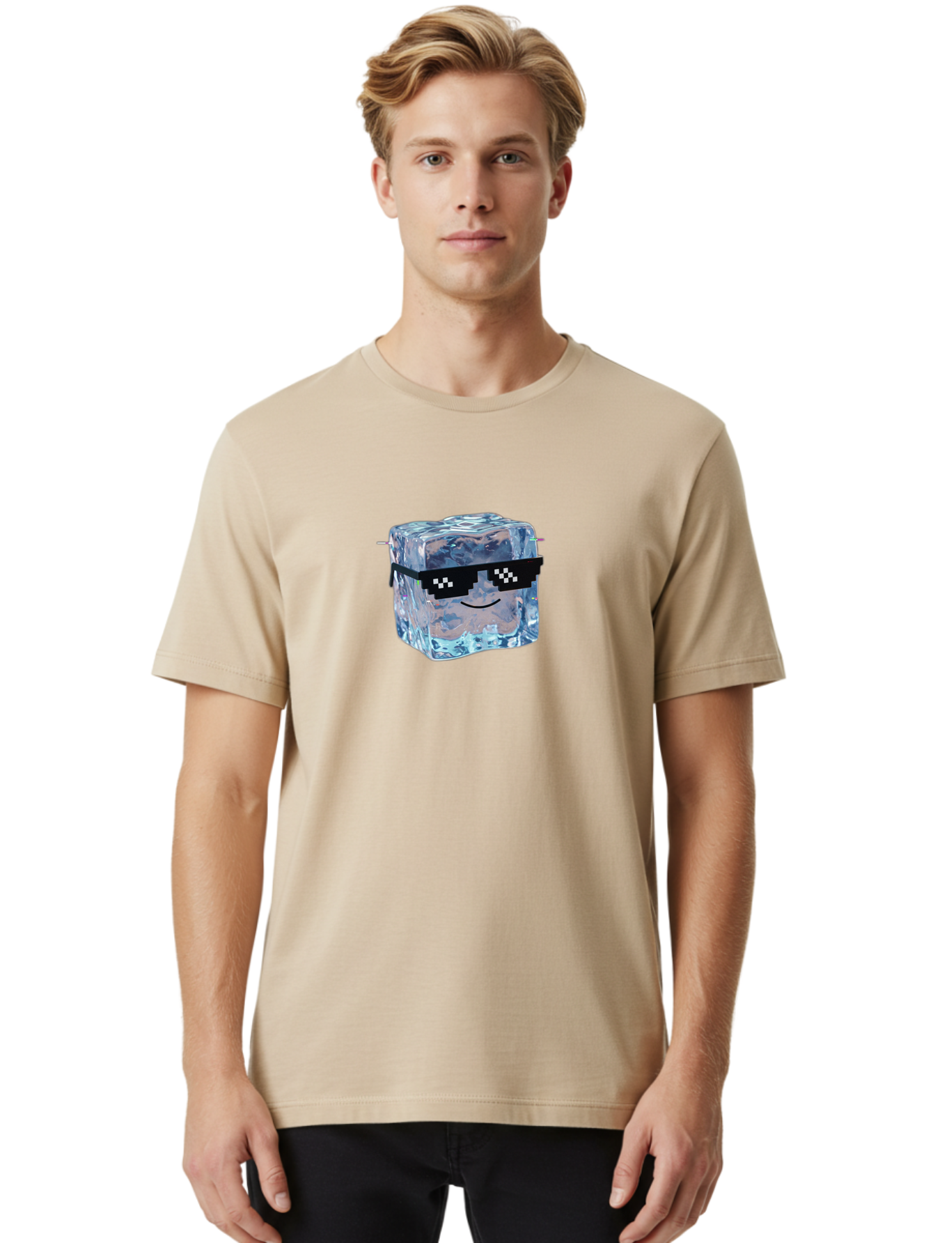 Ice-Cube-With-Thumbs-Up Men'S Graphic Tee, 100% Cotton, Comfortable Casual Summer Wear, Machine Washable, Vintage Camera, Old Camera, Antique Camera, Black Camera, Classic Photography, Photography Equipment, Nostalgic Device, Film Camera, Bak766