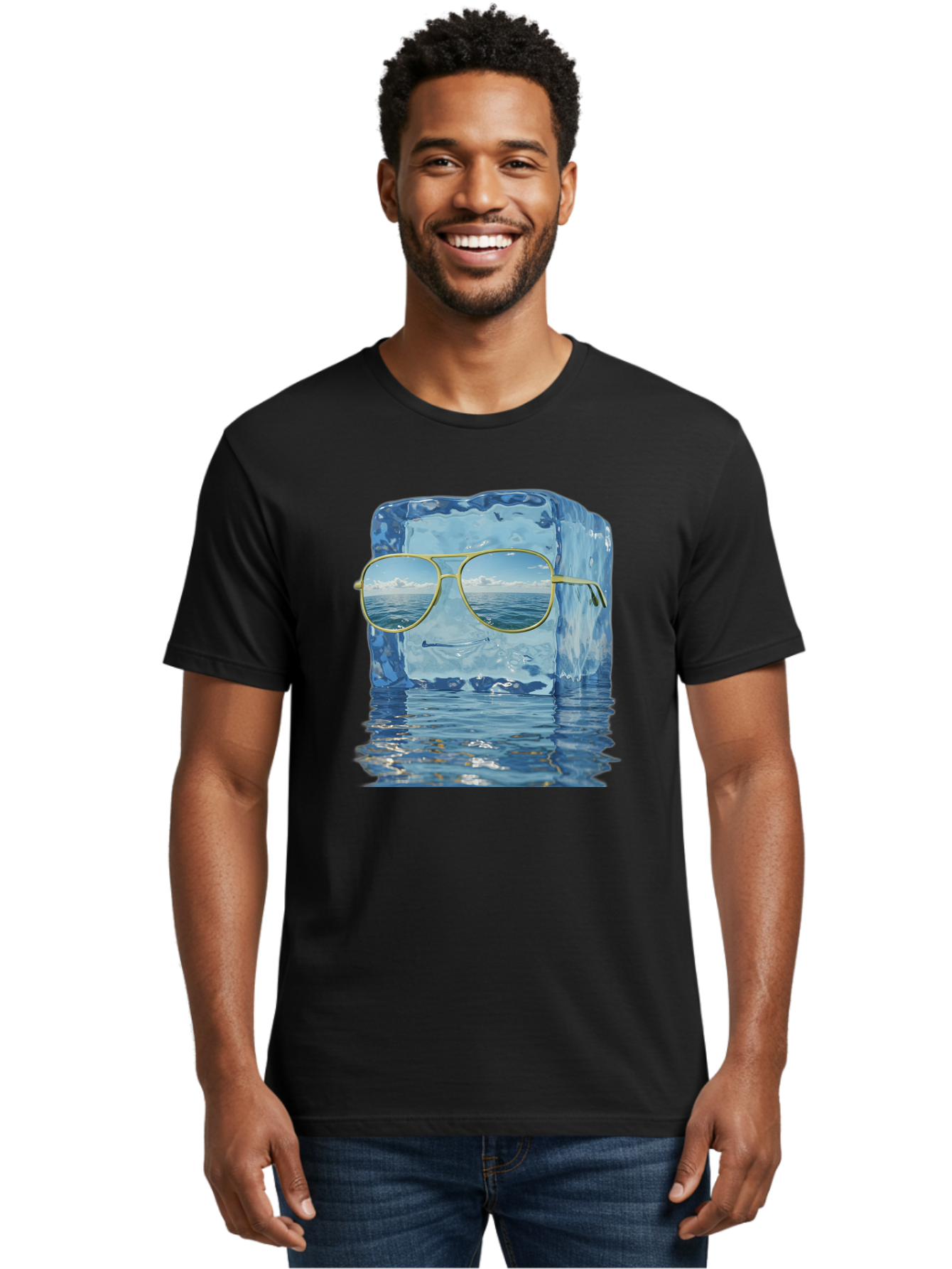 Iceberg-Sunglasses Men'S Graphic Tee, 100% Cotton, Comfortable Casual Summer Wear, Machine Washable, Vintage Camera, Old Camera, Antique Camera, Black Camera, Classic Photography, Photography Equipment, Nostalgic Device, Film Camera, Bak769