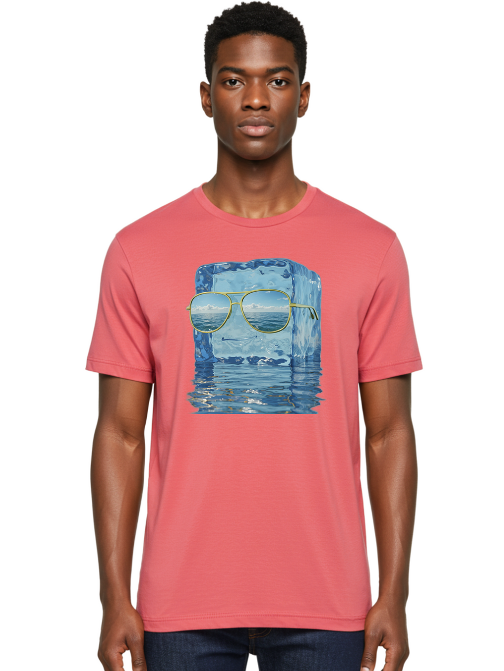Iceberg-Sunglasses Men'S Graphic Tee, 100% Cotton, Comfortable Casual Summer Wear, Machine Washable, Vintage Camera, Old Camera, Antique Camera, Black Camera, Classic Photography, Photography Equipment, Nostalgic Device, Film Camera, Bak769