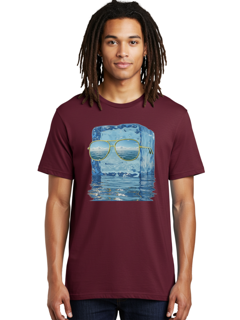 Iceberg-Sunglasses Men'S Graphic Tee, 100% Cotton, Comfortable Casual Summer Wear, Machine Washable, Vintage Camera, Old Camera, Antique Camera, Black Camera, Classic Photography, Photography Equipment, Nostalgic Device, Film Camera, Bak769