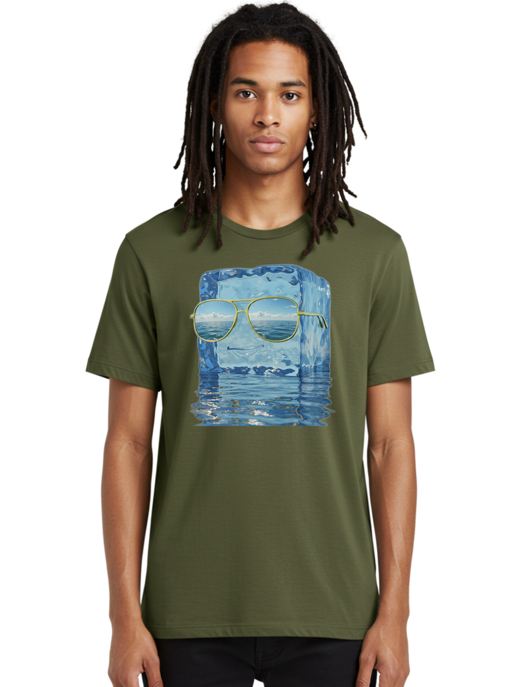 Iceberg-Sunglasses Men'S Graphic Tee, 100% Cotton, Comfortable Casual Summer Wear, Machine Washable, Vintage Camera, Old Camera, Antique Camera, Black Camera, Classic Photography, Photography Equipment, Nostalgic Device, Film Camera, Bak769