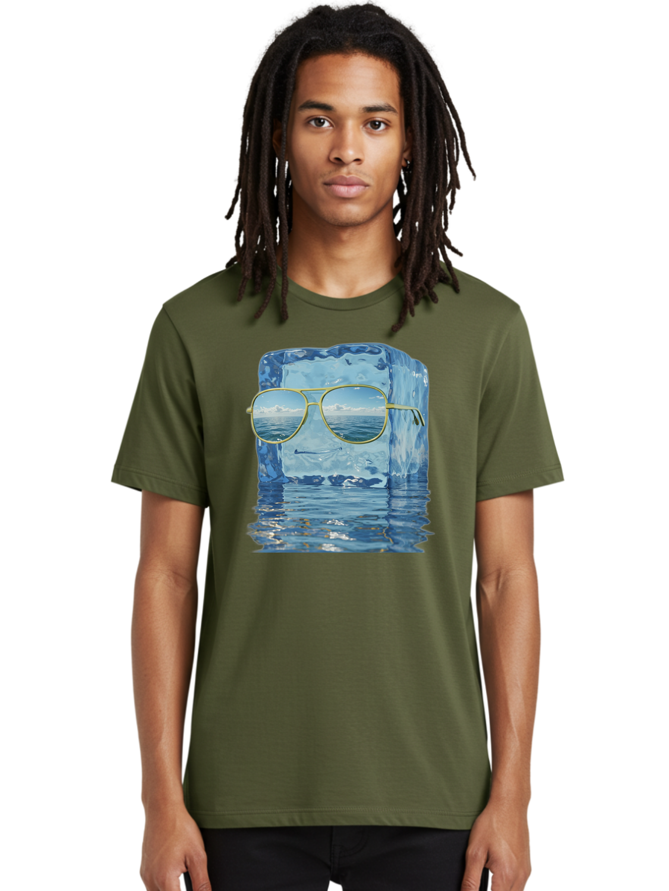 Iceberg-Sunglasses Men'S Graphic Tee, 100% Cotton, Comfortable Casual Summer Wear, Machine Washable, Vintage Camera, Old Camera, Antique Camera, Black Camera, Classic Photography, Photography Equipment, Nostalgic Device, Film Camera, Bak769