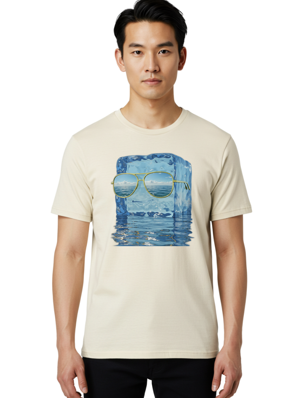 Iceberg-Sunglasses Men'S Graphic Tee, 100% Cotton, Comfortable Casual Summer Wear, Machine Washable, Vintage Camera, Old Camera, Antique Camera, Black Camera, Classic Photography, Photography Equipment, Nostalgic Device, Film Camera, Bak769