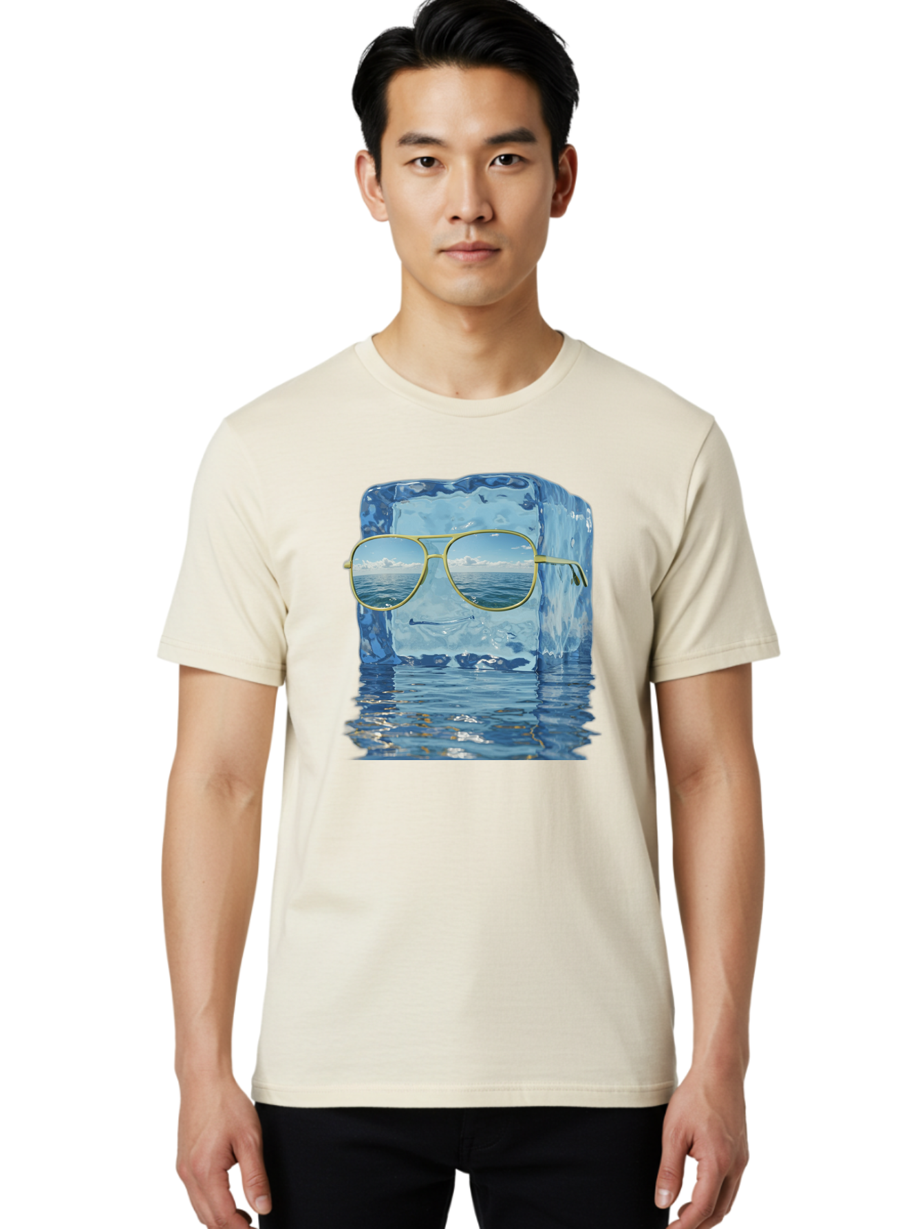 Iceberg-Sunglasses Men'S Graphic Tee, 100% Cotton, Comfortable Casual Summer Wear, Machine Washable, Vintage Camera, Old Camera, Antique Camera, Black Camera, Classic Photography, Photography Equipment, Nostalgic Device, Film Camera, Bak769