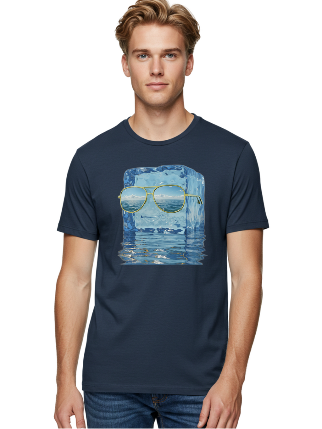 Iceberg-Sunglasses Men'S Graphic Tee, 100% Cotton, Comfortable Casual Summer Wear, Machine Washable, Vintage Camera, Old Camera, Antique Camera, Black Camera, Classic Photography, Photography Equipment, Nostalgic Device, Film Camera, Bak769