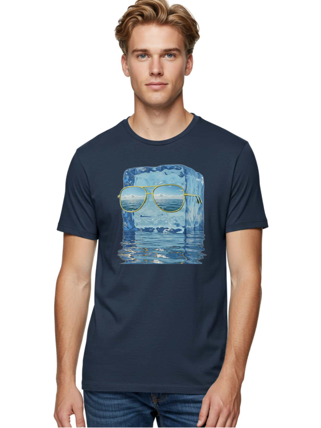 Iceberg-Sunglasses Men'S Graphic Tee, 100% Cotton, Comfortable Casual Summer Wear, Machine Washable, Vintage Camera, Old Camera, Antique Camera, Black Camera, Classic Photography, Photography Equipment, Nostalgic Device, Film Camera, Bak769