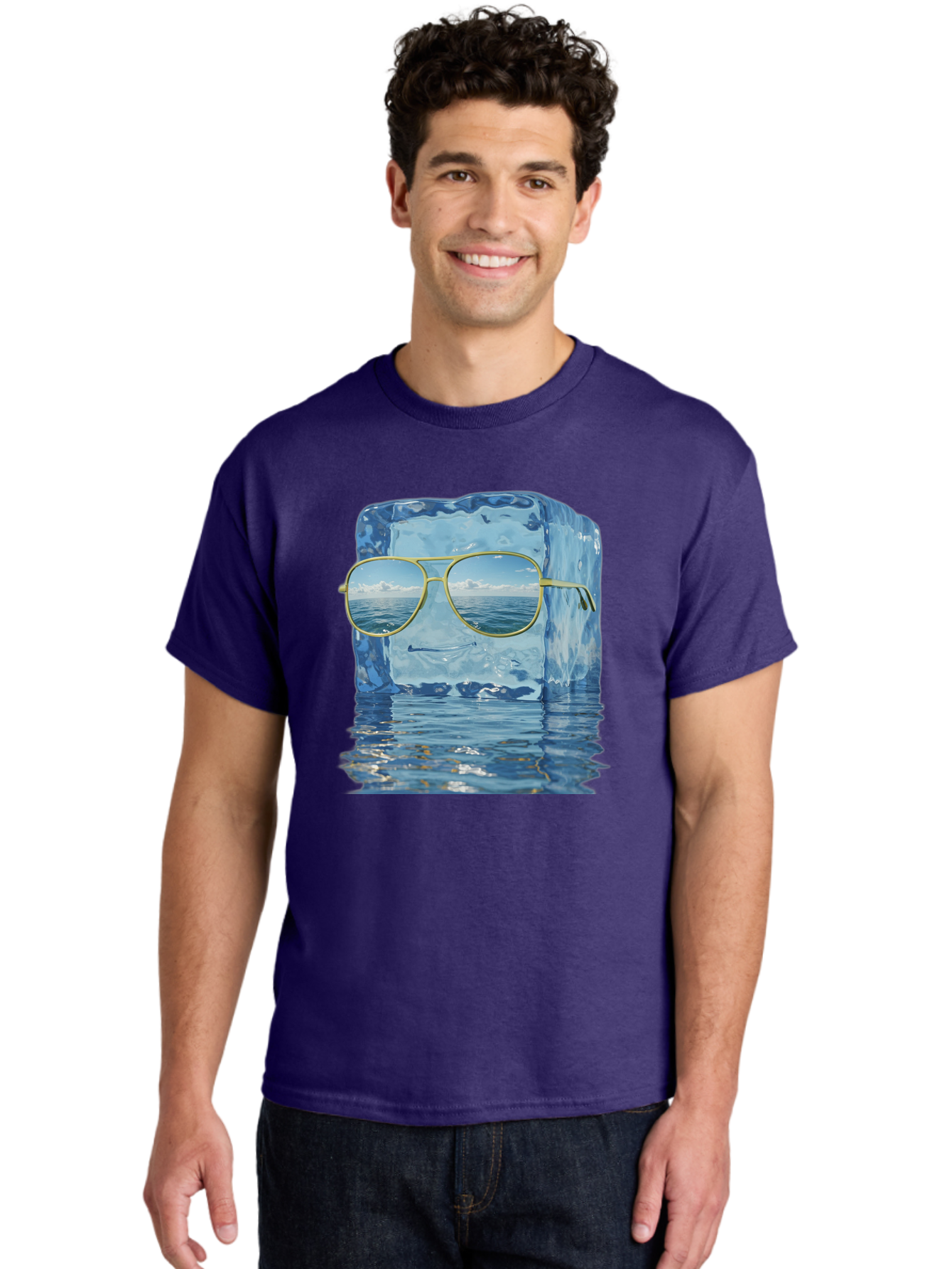 Iceberg-Sunglasses Men'S Graphic Tee, 100% Cotton, Comfortable Casual Summer Wear, Machine Washable, Vintage Camera, Old Camera, Antique Camera, Black Camera, Classic Photography, Photography Equipment, Nostalgic Device, Film Camera, Bak769