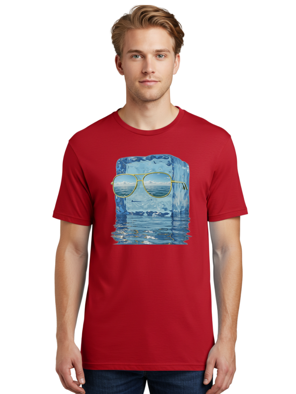Iceberg-Sunglasses Men'S Graphic Tee, 100% Cotton, Comfortable Casual Summer Wear, Machine Washable, Vintage Camera, Old Camera, Antique Camera, Black Camera, Classic Photography, Photography Equipment, Nostalgic Device, Film Camera, Bak769