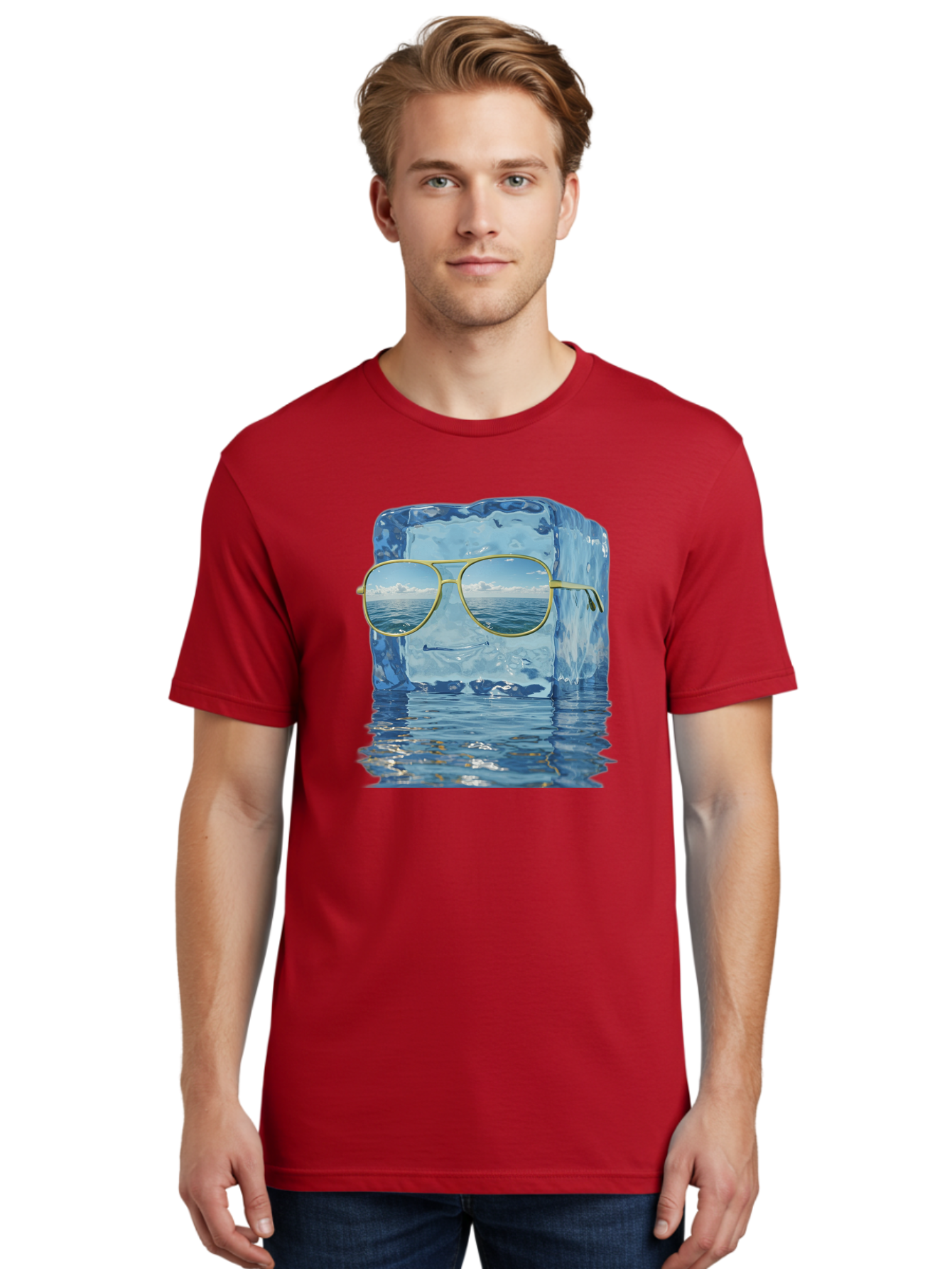 Iceberg-Sunglasses Men'S Graphic Tee, 100% Cotton, Comfortable Casual Summer Wear, Machine Washable, Vintage Camera, Old Camera, Antique Camera, Black Camera, Classic Photography, Photography Equipment, Nostalgic Device, Film Camera, Bak769