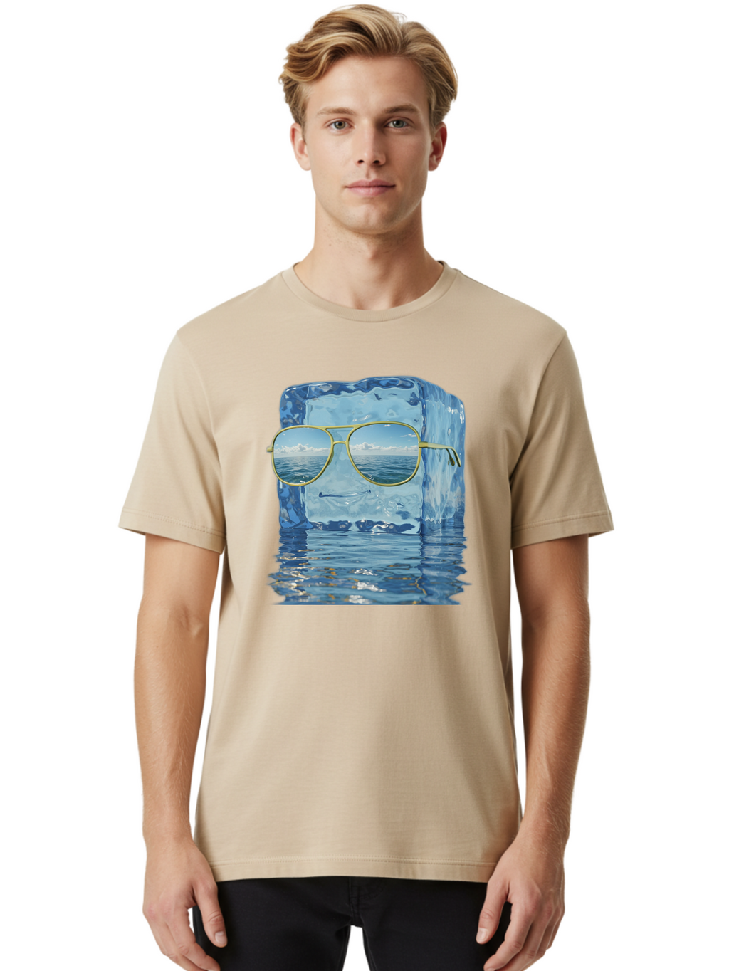 Iceberg-Sunglasses Men'S Graphic Tee, 100% Cotton, Comfortable Casual Summer Wear, Machine Washable, Vintage Camera, Old Camera, Antique Camera, Black Camera, Classic Photography, Photography Equipment, Nostalgic Device, Film Camera, Bak769