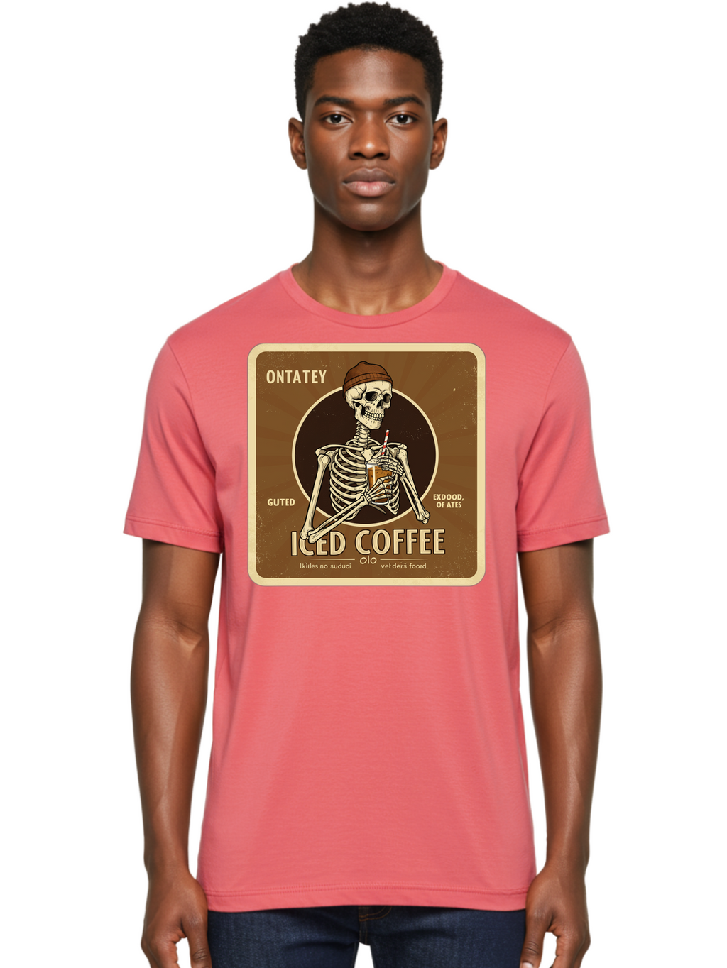 Iced-Coffee Men'S Graphic Tee, 100% Cotton, Comfortable Casual Summer Wear, Machine Washable, Vintage Camera, Old Camera, Antique Camera, Black Camera, Classic Photography, Photography Equipment, Nostalgic Device, Film Camera, Camera Art Bak770