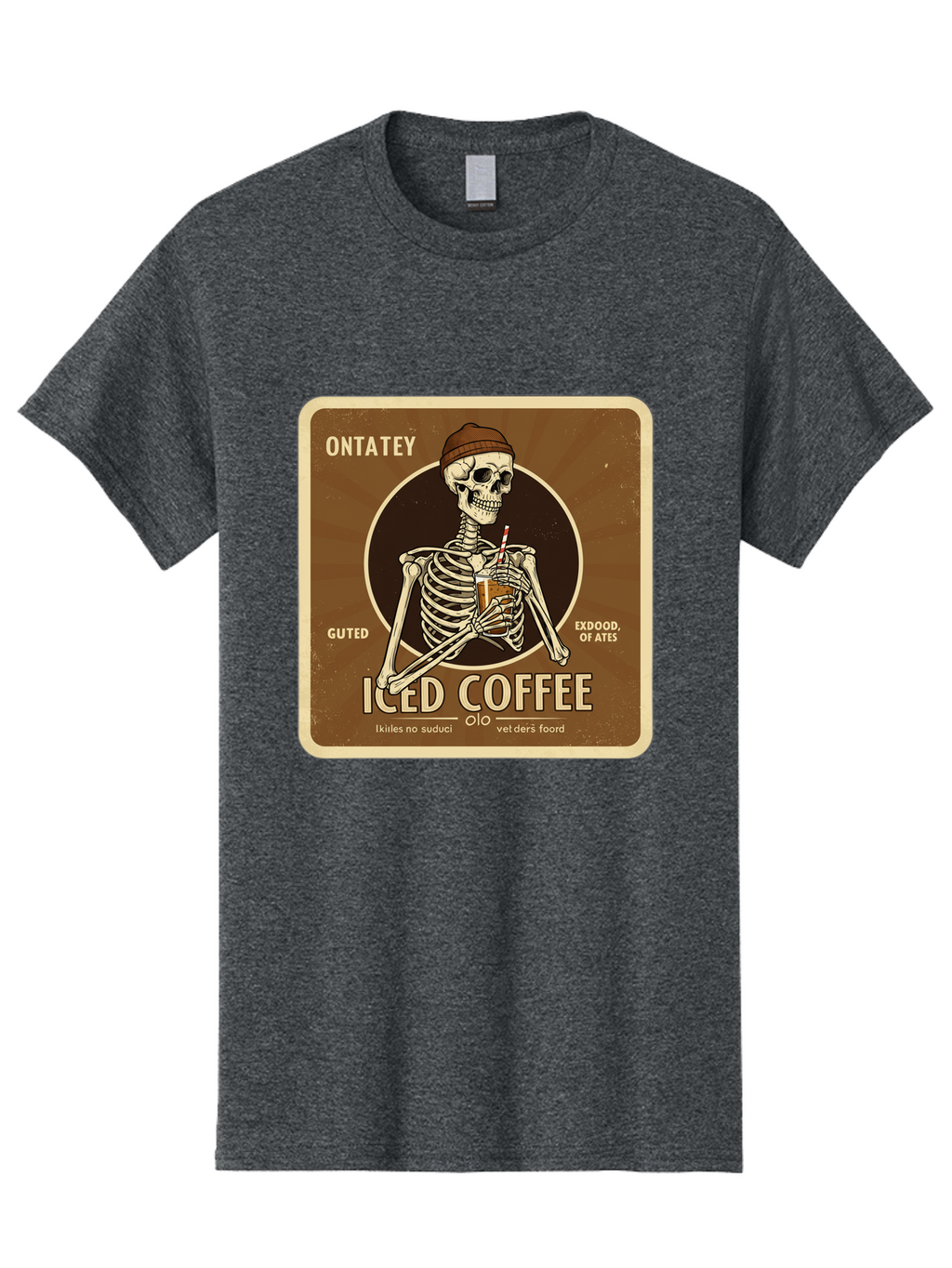 Iced-Coffee Men'S Graphic Tee, 100% Cotton, Comfortable Casual Summer Wear, Machine Washable, Vintage Camera, Old Camera, Antique Camera, Black Camera, Classic Photography, Photography Equipment, Nostalgic Device, Film Camera, Camera Art Bak770