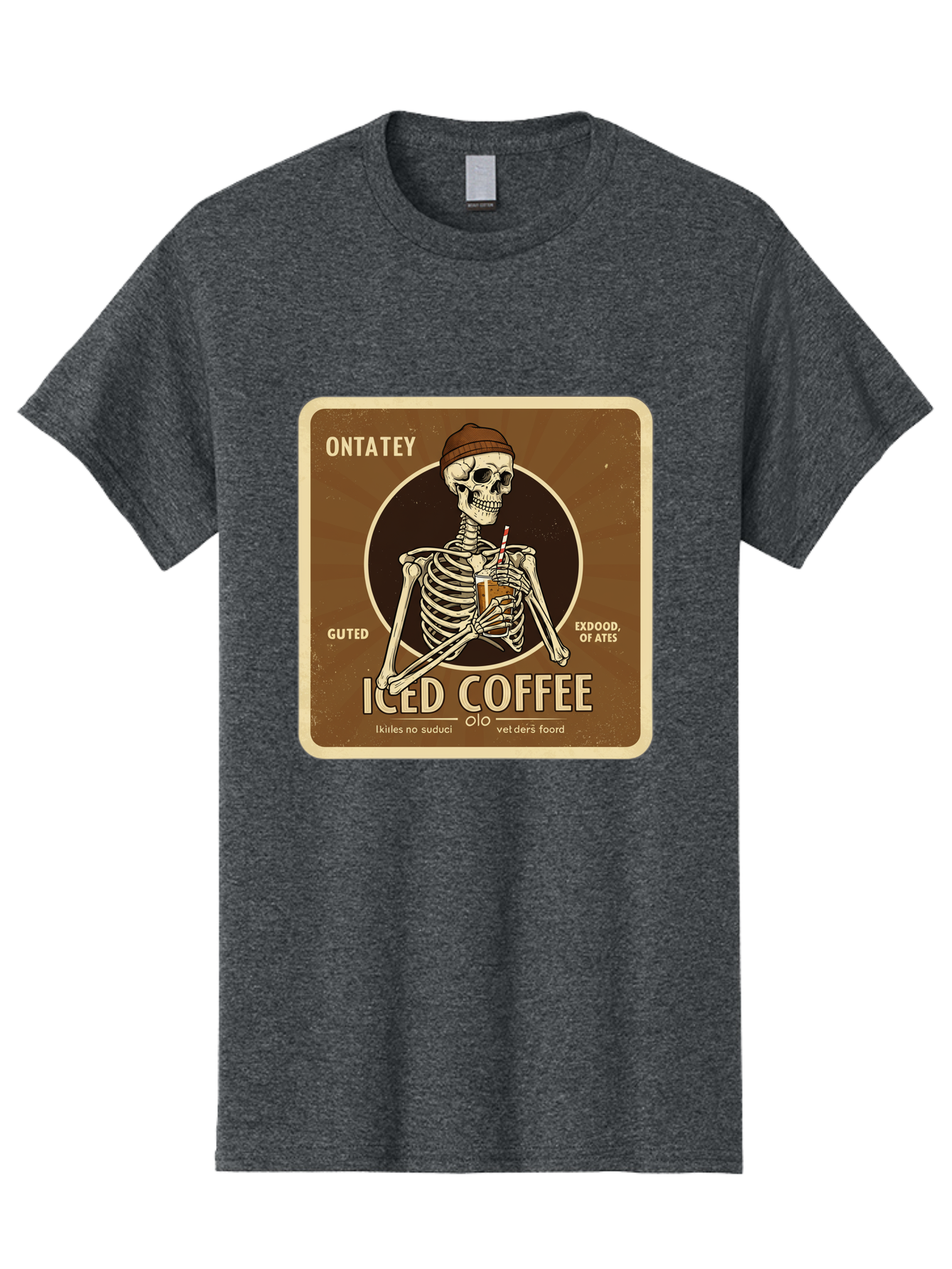 Iced-Coffee Men'S Graphic Tee, 100% Cotton, Comfortable Casual Summer Wear, Machine Washable, Vintage Camera, Old Camera, Antique Camera, Black Camera, Classic Photography, Photography Equipment, Nostalgic Device, Film Camera, Camera Art Bak770