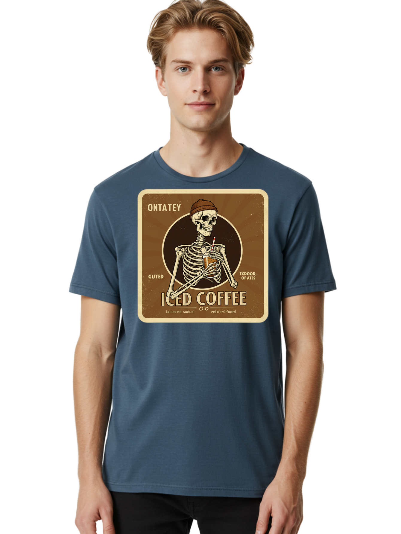 Iced-Coffee Men'S Graphic Tee, 100% Cotton, Comfortable Casual Summer Wear, Machine Washable, Vintage Camera, Old Camera, Antique Camera, Black Camera, Classic Photography, Photography Equipment, Nostalgic Device, Film Camera, Camera Art Bak770