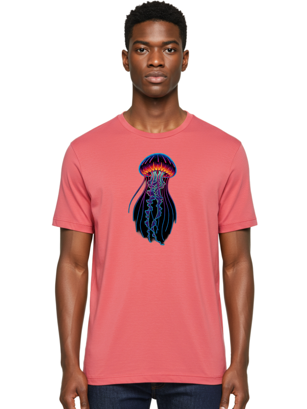 Jellyfish-Illustration Men'S Graphic Tee, 100% Cotton, Comfortable Casual Summer Wear, Machine Washable, Vintage Camera, Old Camera, Antique Camera, Black Camera, Classic Photography, Photography Equipment, Nostalgic Device, Film Camera, Bak773