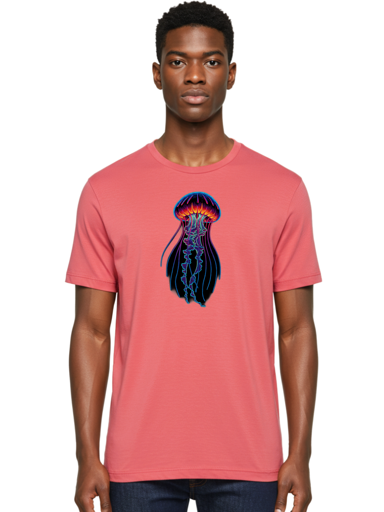 Jellyfish-Illustration Men'S Graphic Tee, 100% Cotton, Comfortable Casual Summer Wear, Machine Washable, Vintage Camera, Old Camera, Antique Camera, Black Camera, Classic Photography, Photography Equipment, Nostalgic Device, Film Camera, Bak773