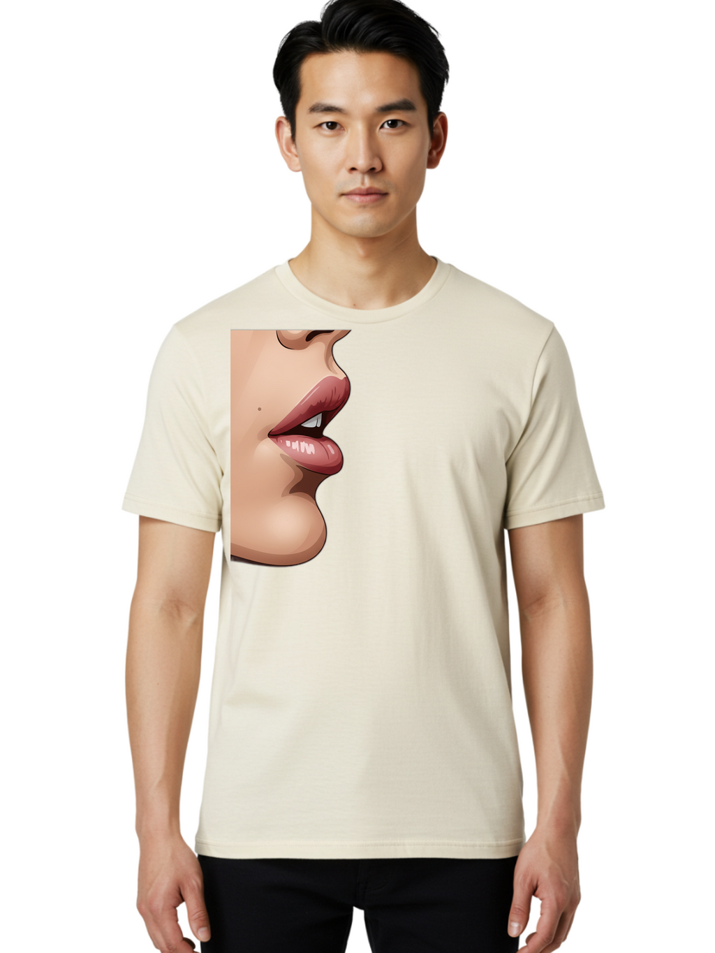 Kissing-Lips Men'S Graphic Tee, 100% Cotton, Comfortable Casual Summer Wear, Machine Washable, Vintage Camera, Old Camera, Antique Camera, Black Camera, Classic Photography, Photography Equipment, Nostalgic Device, Film Camera, Camera Art Bak777