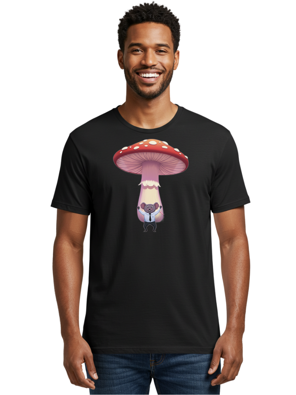 Koala-In-Mushroom Men'S Graphic Tee, 100% Cotton, Comfortable Casual Summer Wear, Machine Washable, Vintage Camera, Old Camera, Antique Camera, Black Camera, Classic Photography, Photography Equipment, Nostalgic Device, Film Camera, Camera Art Bak779