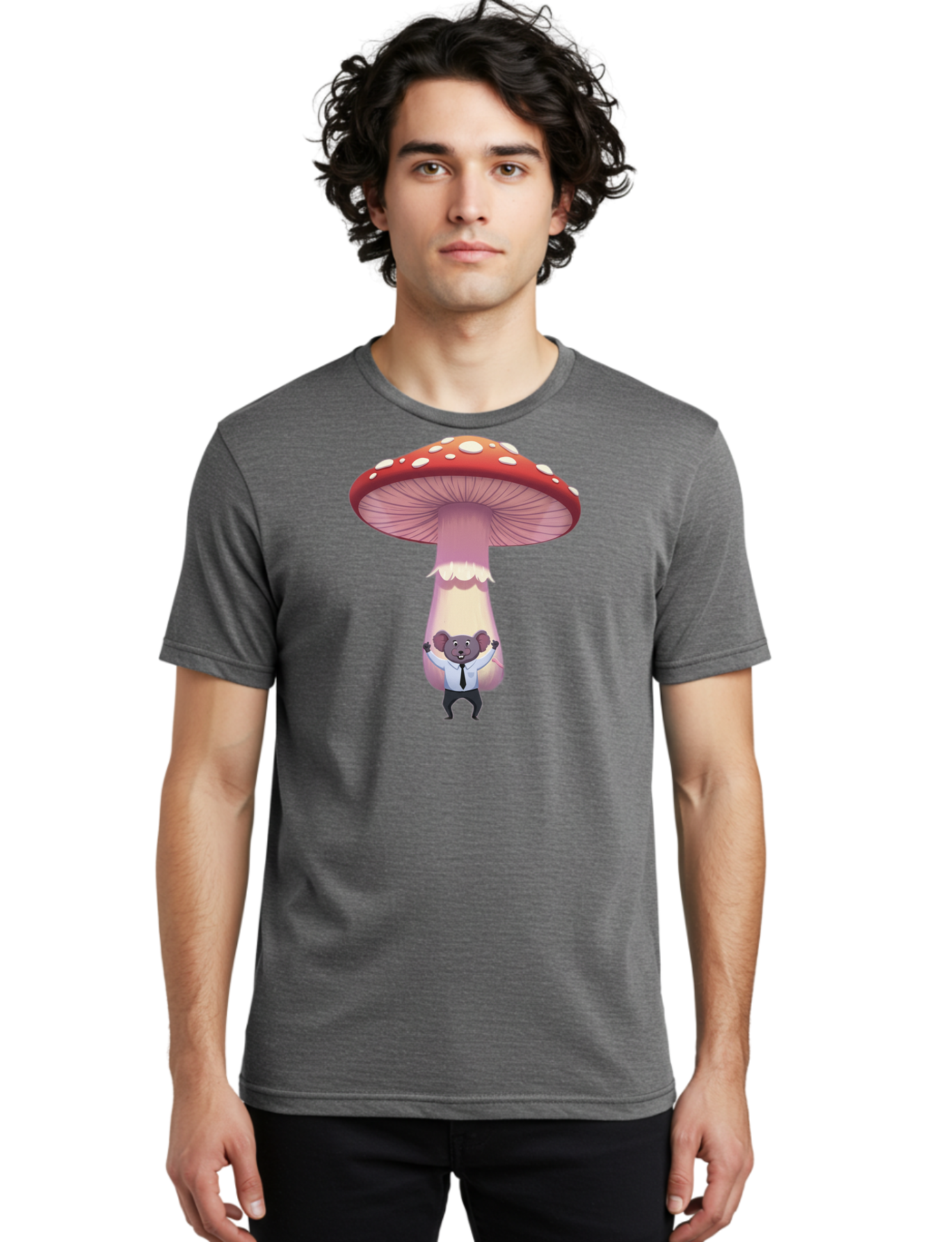 Koala-In-Mushroom Men'S Graphic Tee, 100% Cotton, Comfortable Casual Summer Wear, Machine Washable, Vintage Camera, Old Camera, Antique Camera, Black Camera, Classic Photography, Photography Equipment, Nostalgic Device, Film Camera, Camera Art Bak779