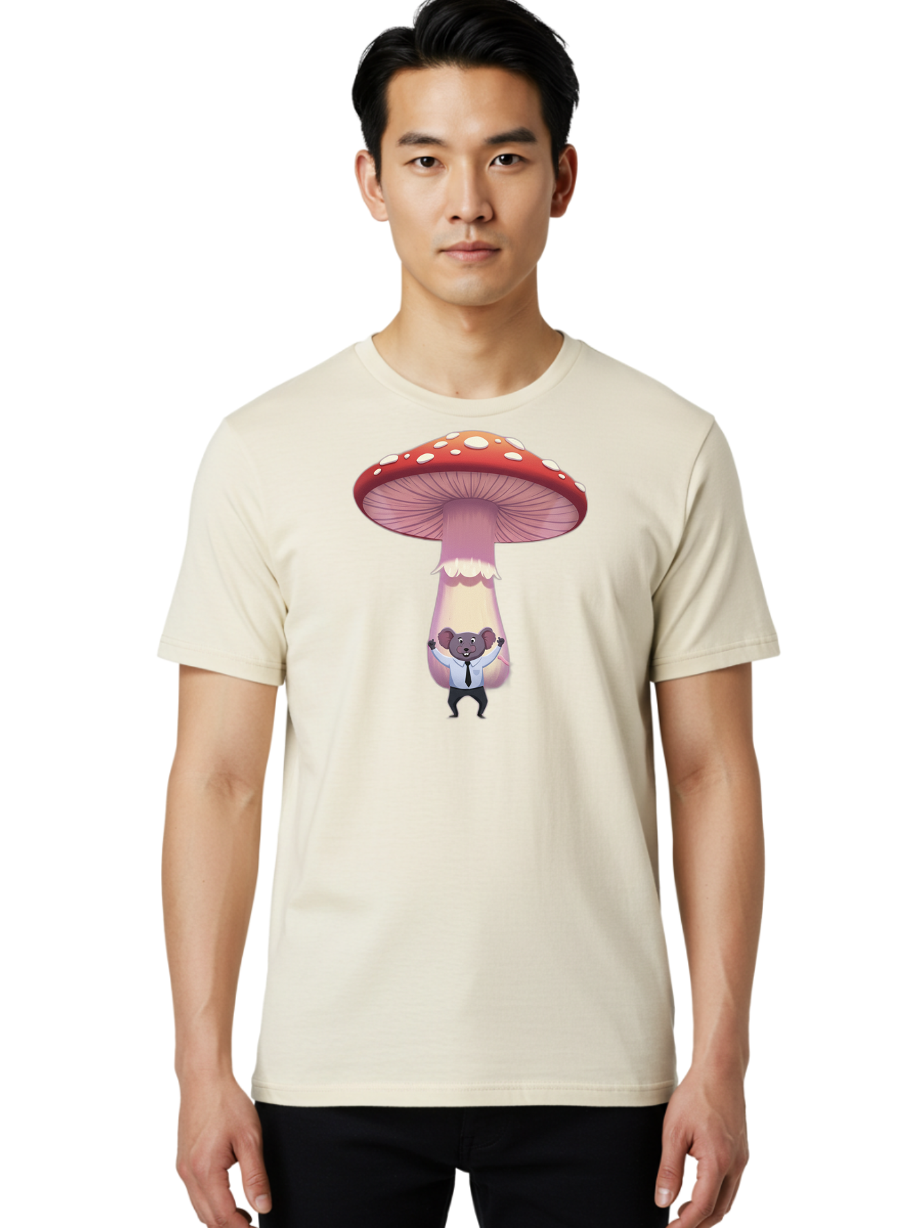 Koala-In-Mushroom Men'S Graphic Tee, 100% Cotton, Comfortable Casual Summer Wear, Machine Washable, Vintage Camera, Old Camera, Antique Camera, Black Camera, Classic Photography, Photography Equipment, Nostalgic Device, Film Camera, Camera Art Bak779