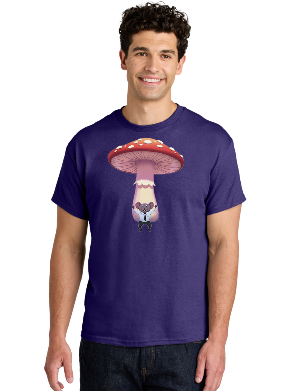 Koala-In-Mushroom Men'S Graphic Tee, 100% Cotton, Comfortable Casual Summer Wear, Machine Washable, Vintage Camera, Old Camera, Antique Camera, Black Camera, Classic Photography, Photography Equipment, Nostalgic Device, Film Camera, Camera Art Bak779