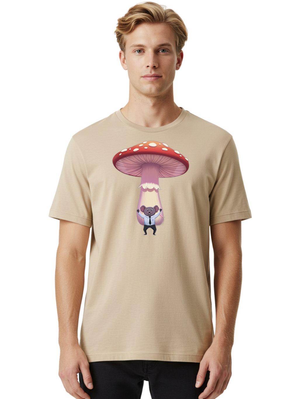 Koala-In-Mushroom Men'S Graphic Tee, 100% Cotton, Comfortable Casual Summer Wear, Machine Washable, Vintage Camera, Old Camera, Antique Camera, Black Camera, Classic Photography, Photography Equipment, Nostalgic Device, Film Camera, Camera Art Bak779