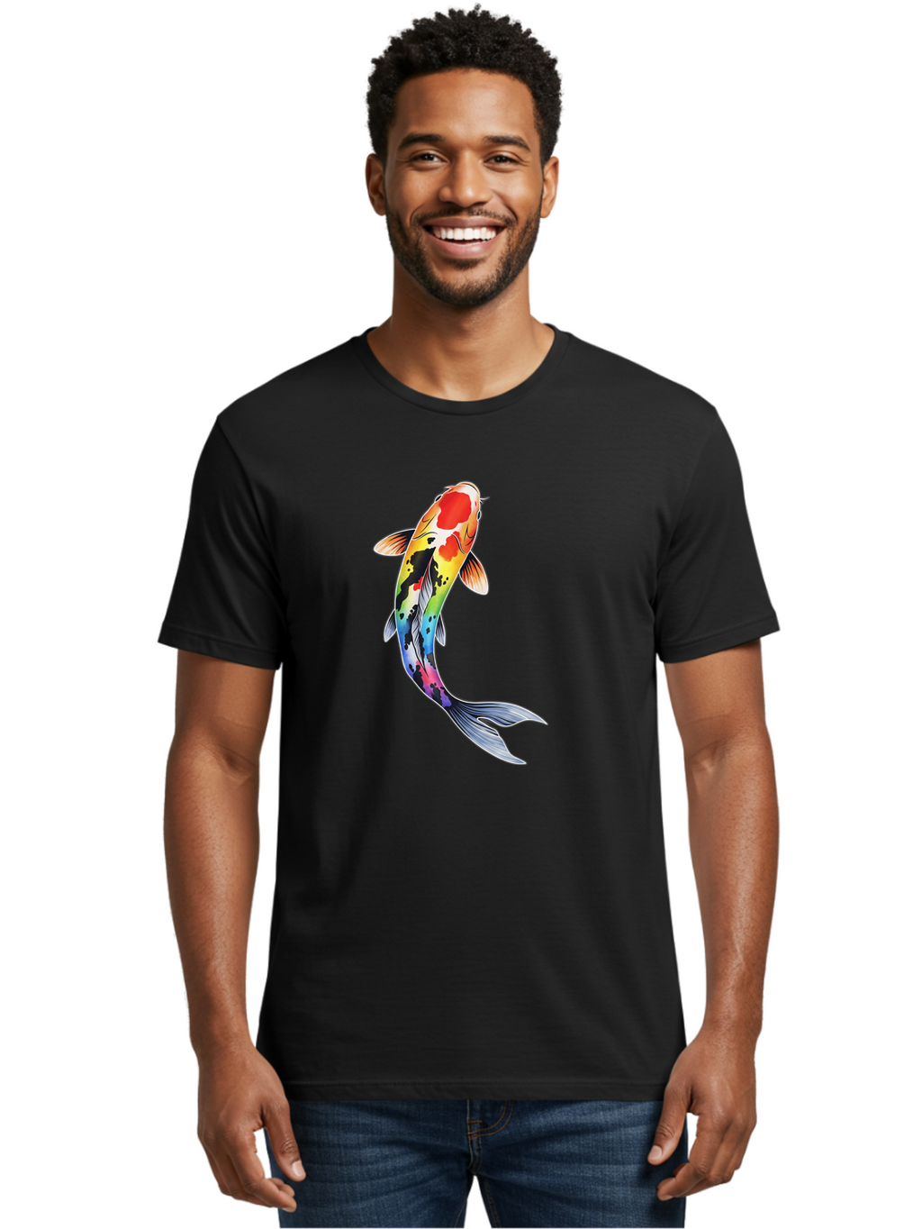 Koi-Fish-1 Men'S Graphic Tee, 100% Cotton, Comfortable Casual Summer Wear, Machine Washable, Vintage Camera, Old Camera, Antique Camera, Black Camera, Classic Photography, Photography Equipment, Nostalgic Device, Film Camera, Camera Art Bak781
