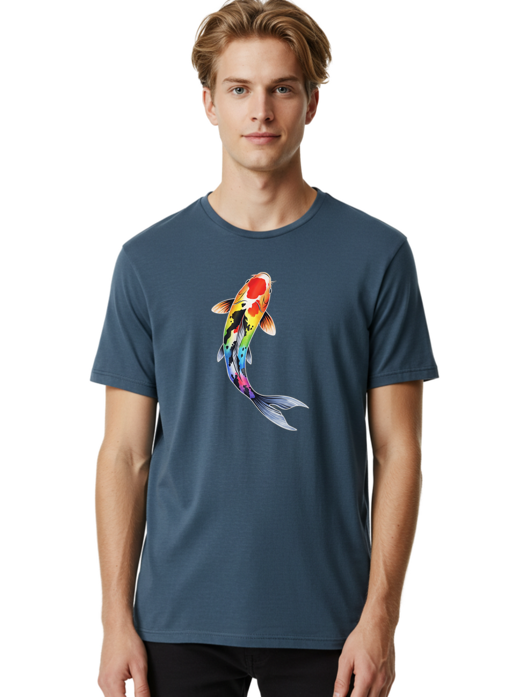 Koi-Fish-1 Men'S Graphic Tee, 100% Cotton, Comfortable Casual Summer Wear, Machine Washable, Vintage Camera, Old Camera, Antique Camera, Black Camera, Classic Photography, Photography Equipment, Nostalgic Device, Film Camera, Camera Art Bak781