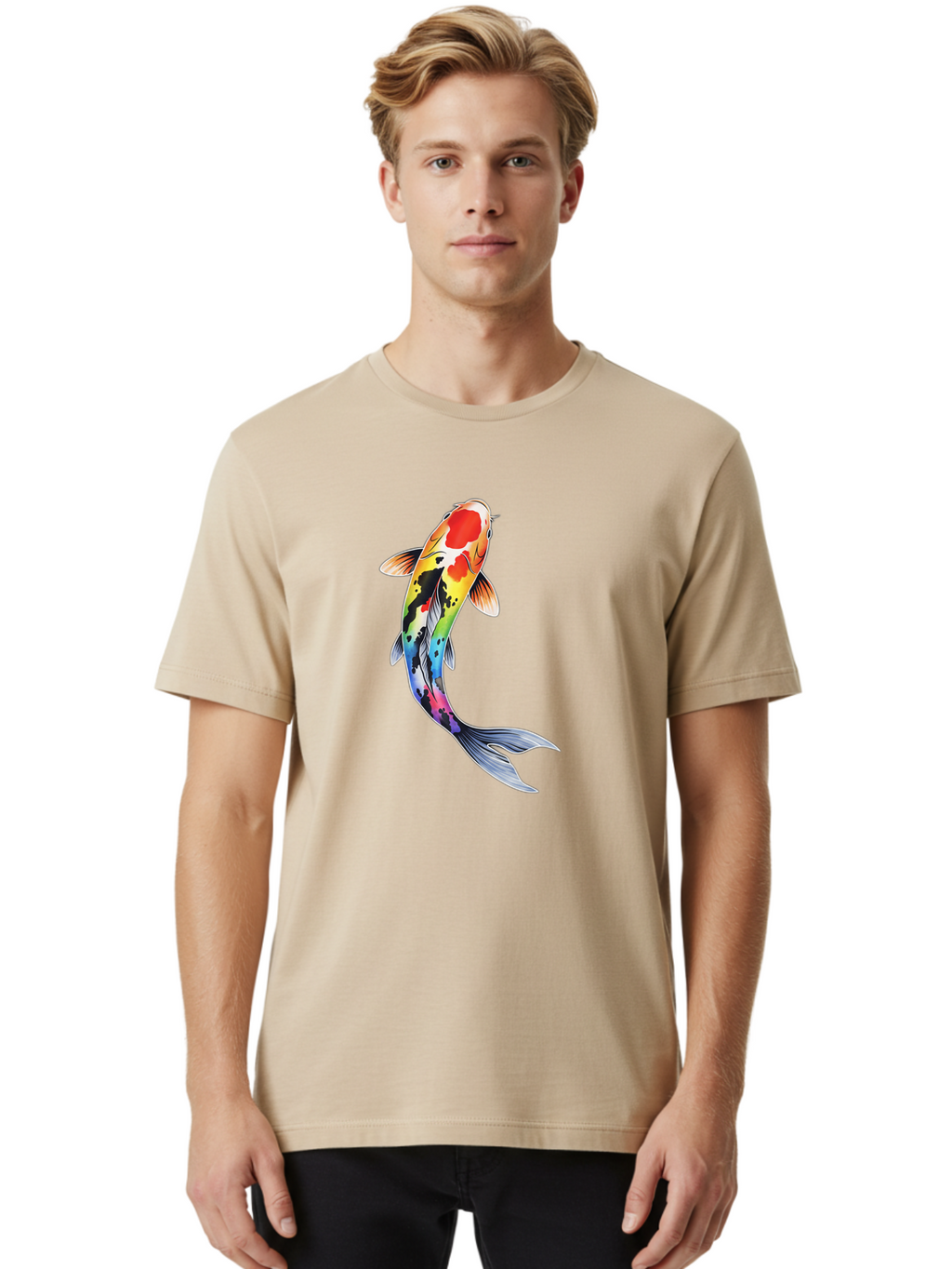 Koi-Fish-1 Men'S Graphic Tee, 100% Cotton, Comfortable Casual Summer Wear, Machine Washable, Vintage Camera, Old Camera, Antique Camera, Black Camera, Classic Photography, Photography Equipment, Nostalgic Device, Film Camera, Camera Art Bak781
