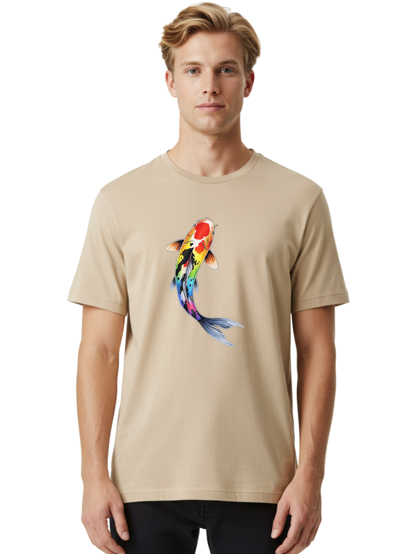 Koi-Fish-1 Men'S Graphic Tee, 100% Cotton, Comfortable Casual Summer Wear, Machine Washable, Vintage Camera, Old Camera, Antique Camera, Black Camera, Classic Photography, Photography Equipment, Nostalgic Device, Film Camera, Camera Art Bak781
