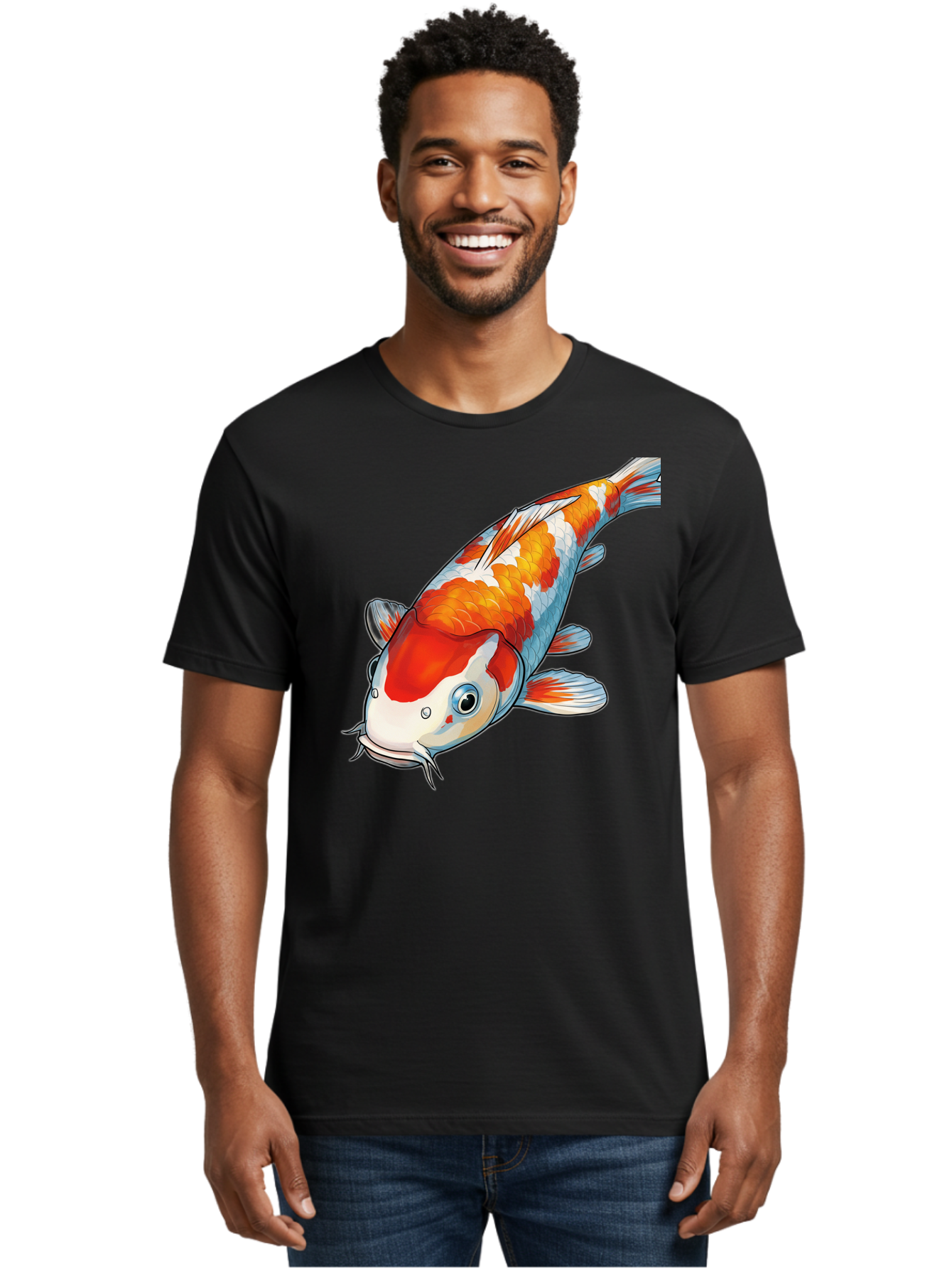 Koi-Fish-2 Men'S Graphic Tee, 100% Cotton, Comfortable Casual Summer Wear, Machine Washable, Vintage Camera, Old Camera, Antique Camera, Black Camera, Classic Photography, Photography Equipment, Nostalgic Device, Film Camera, Camera Art Bak782