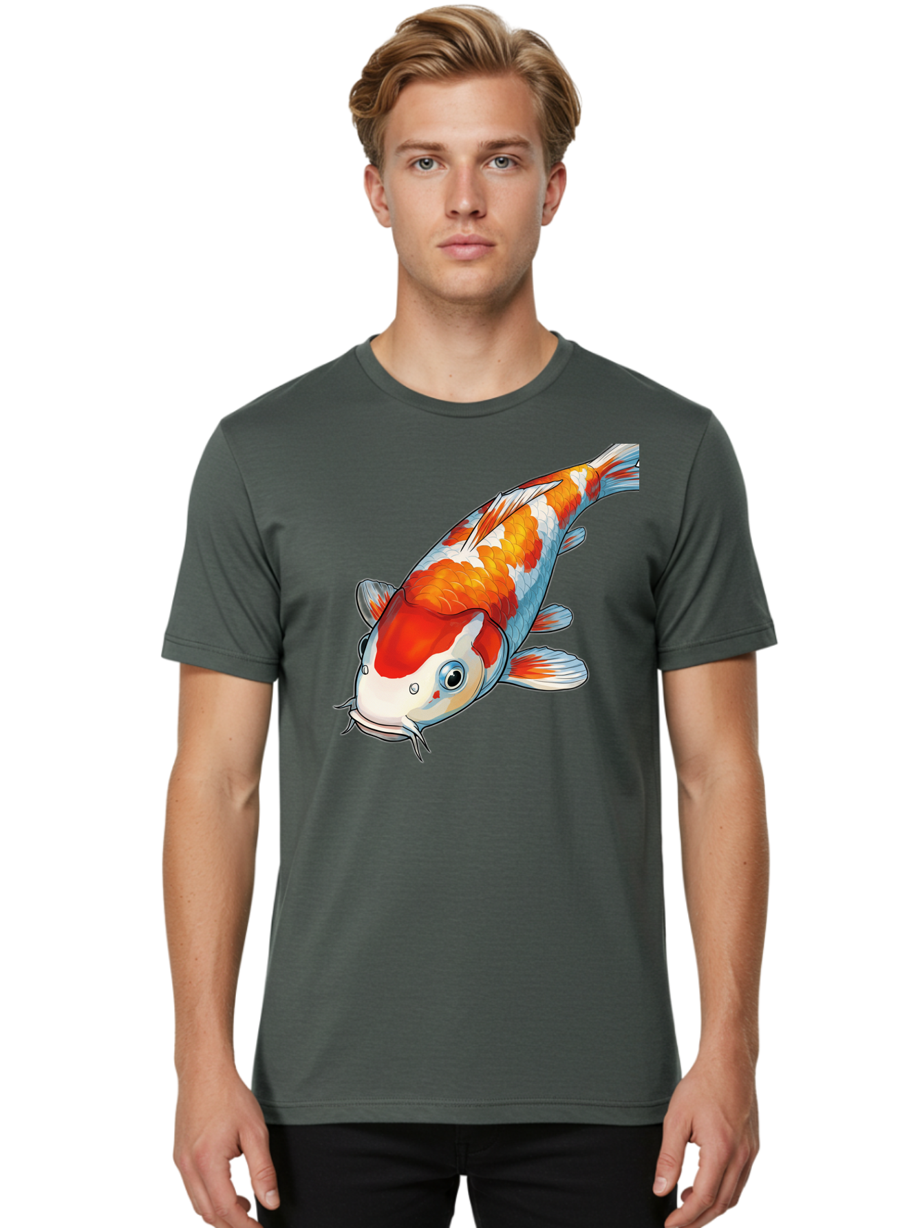 Koi-Fish-2 Men'S Graphic Tee, 100% Cotton, Comfortable Casual Summer Wear, Machine Washable, Vintage Camera, Old Camera, Antique Camera, Black Camera, Classic Photography, Photography Equipment, Nostalgic Device, Film Camera, Camera Art Bak782