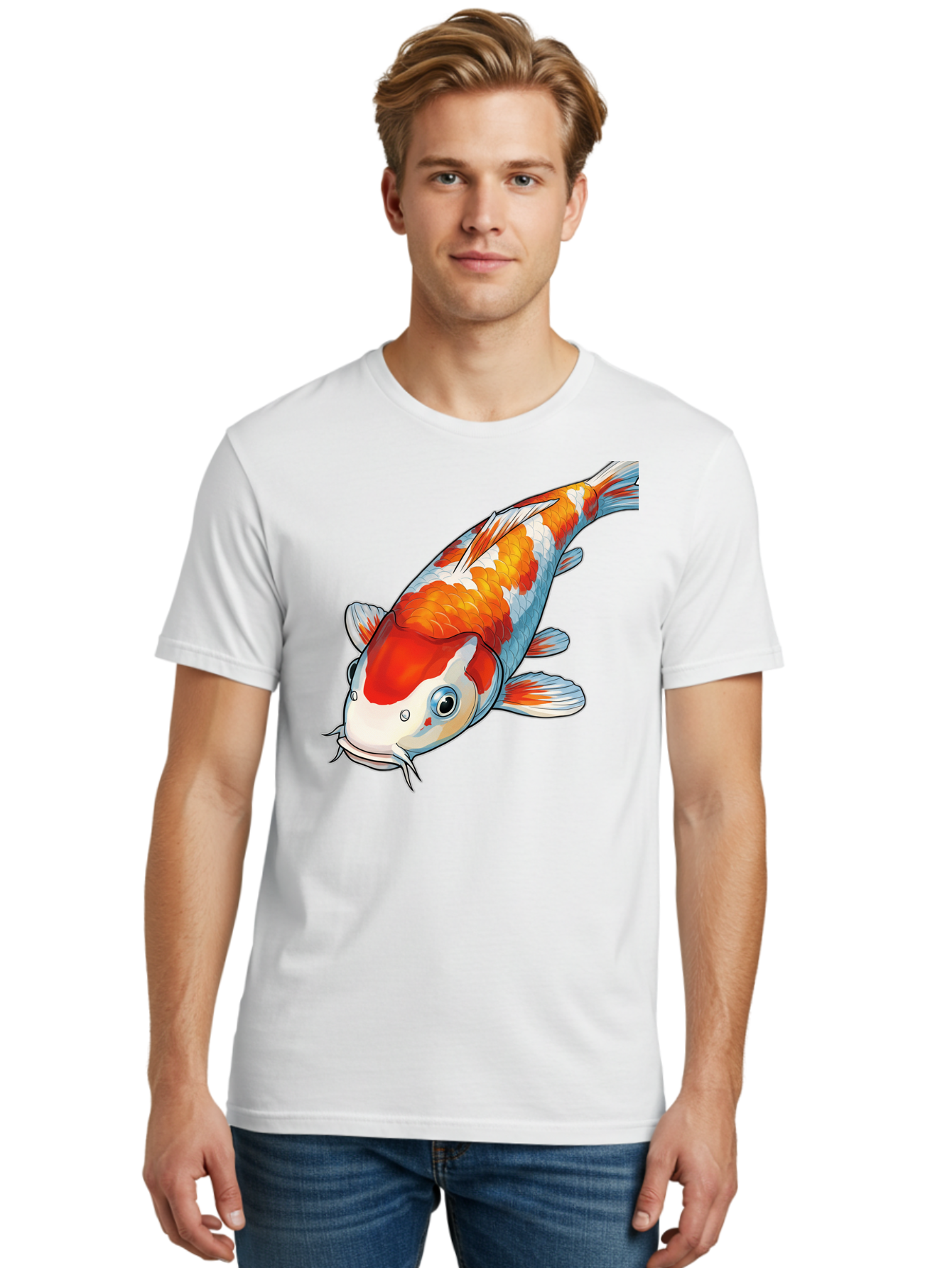 Koi-Fish-2 Men'S Graphic Tee, 100% Cotton, Comfortable Casual Summer Wear, Machine Washable, Vintage Camera, Old Camera, Antique Camera, Black Camera, Classic Photography, Photography Equipment, Nostalgic Device, Film Camera, Camera Art Bak782