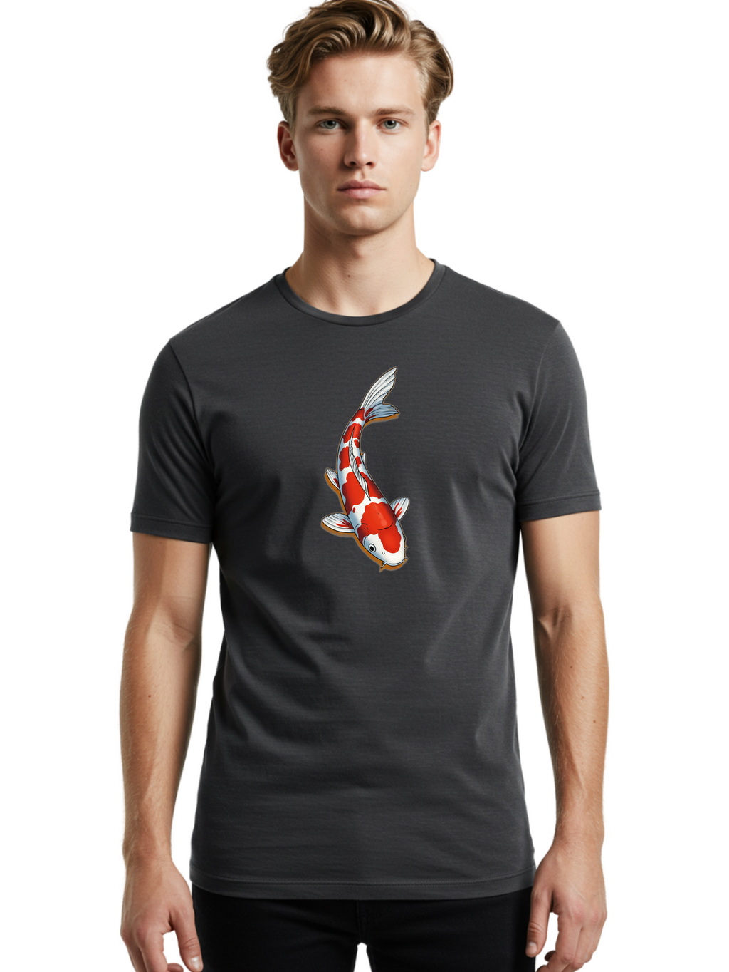 Koi-Fish-3 Men'S Graphic Tee, 100% Cotton, Comfortable Casual Summer Wear, Machine Washable, Vintage Camera, Old Camera, Antique Camera, Black Camera, Classic Photography, Photography Equipment, Nostalgic Device, Film Camera, Camera Art Bak783
