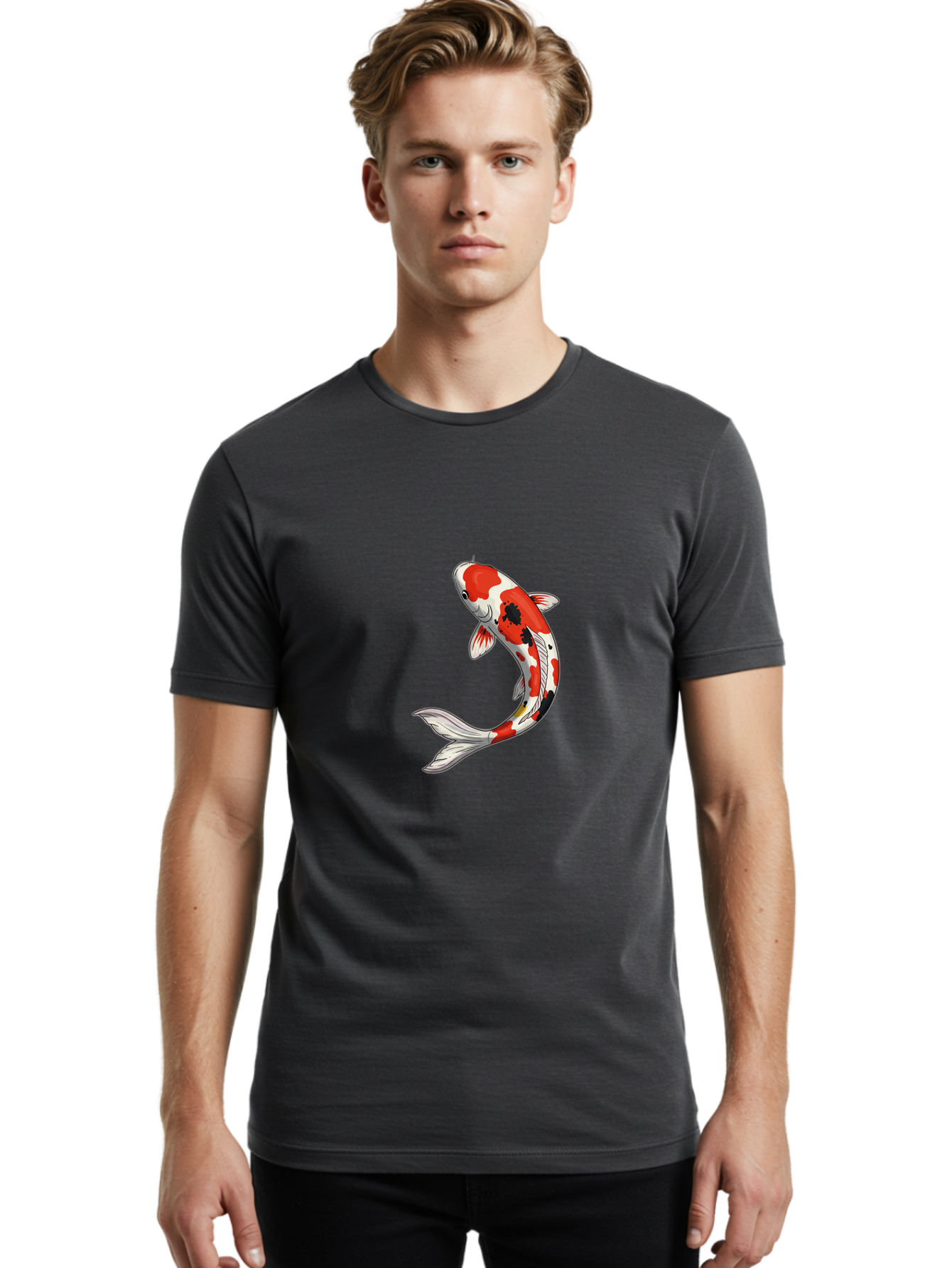 Koi-Fish-6 Men'S Graphic Tee, 100% Cotton, Comfortable Casual Summer Wear, Machine Washable, Vintage Camera, Old Camera, Antique Camera, Black Camera, Classic Photography, Photography Equipment, Nostalgic Device, Film Camera, Camera Art Bak786