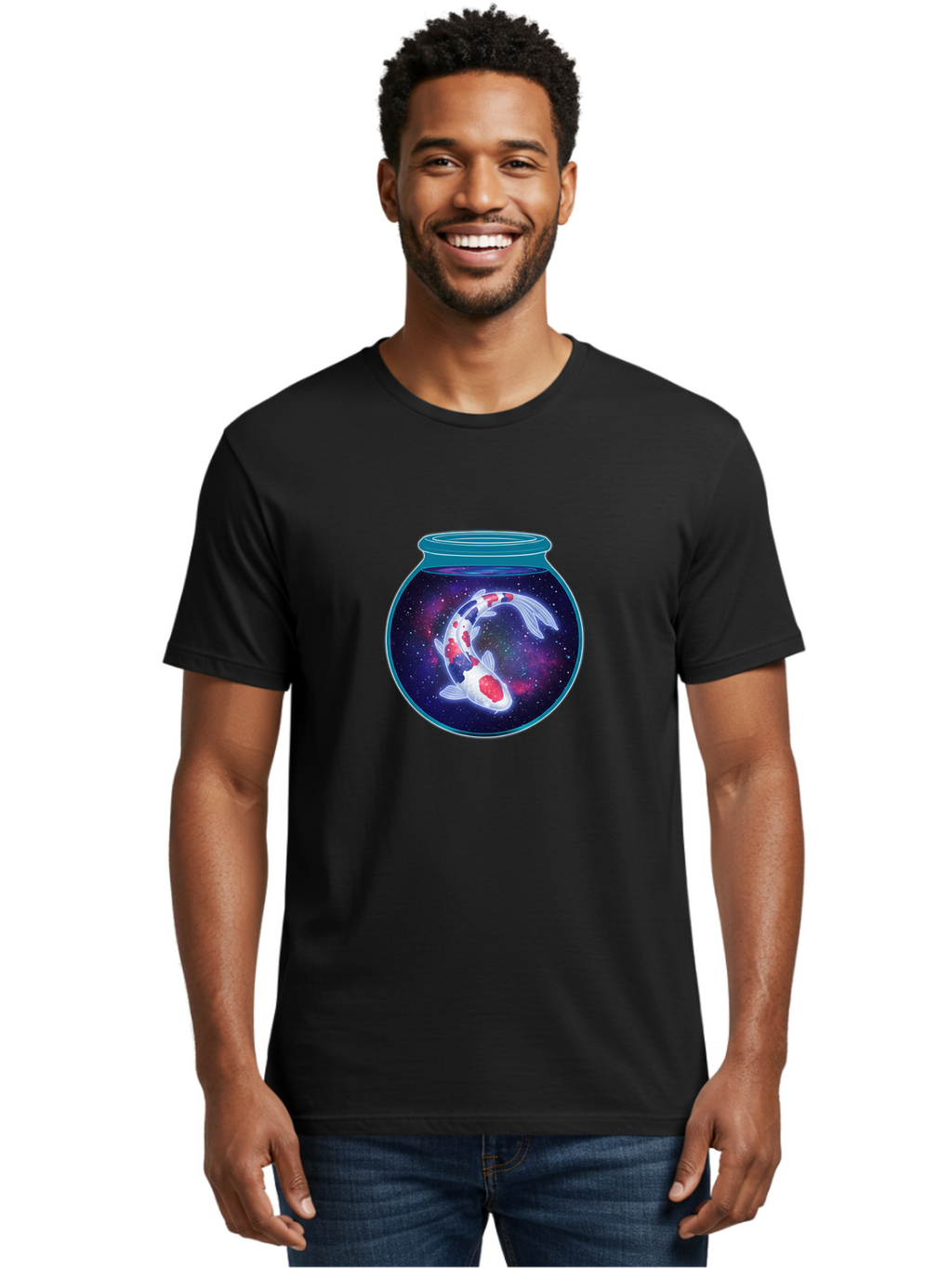 Koi-Fish-Bowl-Galaxy Men'S Graphic Tee, 100% Cotton, Comfortable Casual Summer Wear, Machine Washable, Vintage Camera, Old Camera, Antique Camera, Black Camera, Classic Photography, Photography Equipment, Nostalgic Device, Film Camera, Bak788