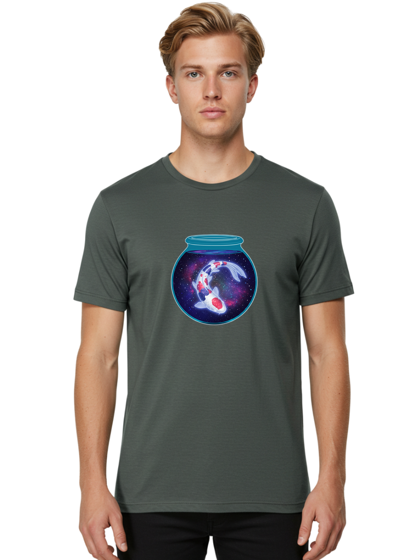 Koi-Fish-Bowl-Galaxy Men'S Graphic Tee, 100% Cotton, Comfortable Casual Summer Wear, Machine Washable, Vintage Camera, Old Camera, Antique Camera, Black Camera, Classic Photography, Photography Equipment, Nostalgic Device, Film Camera, Bak788