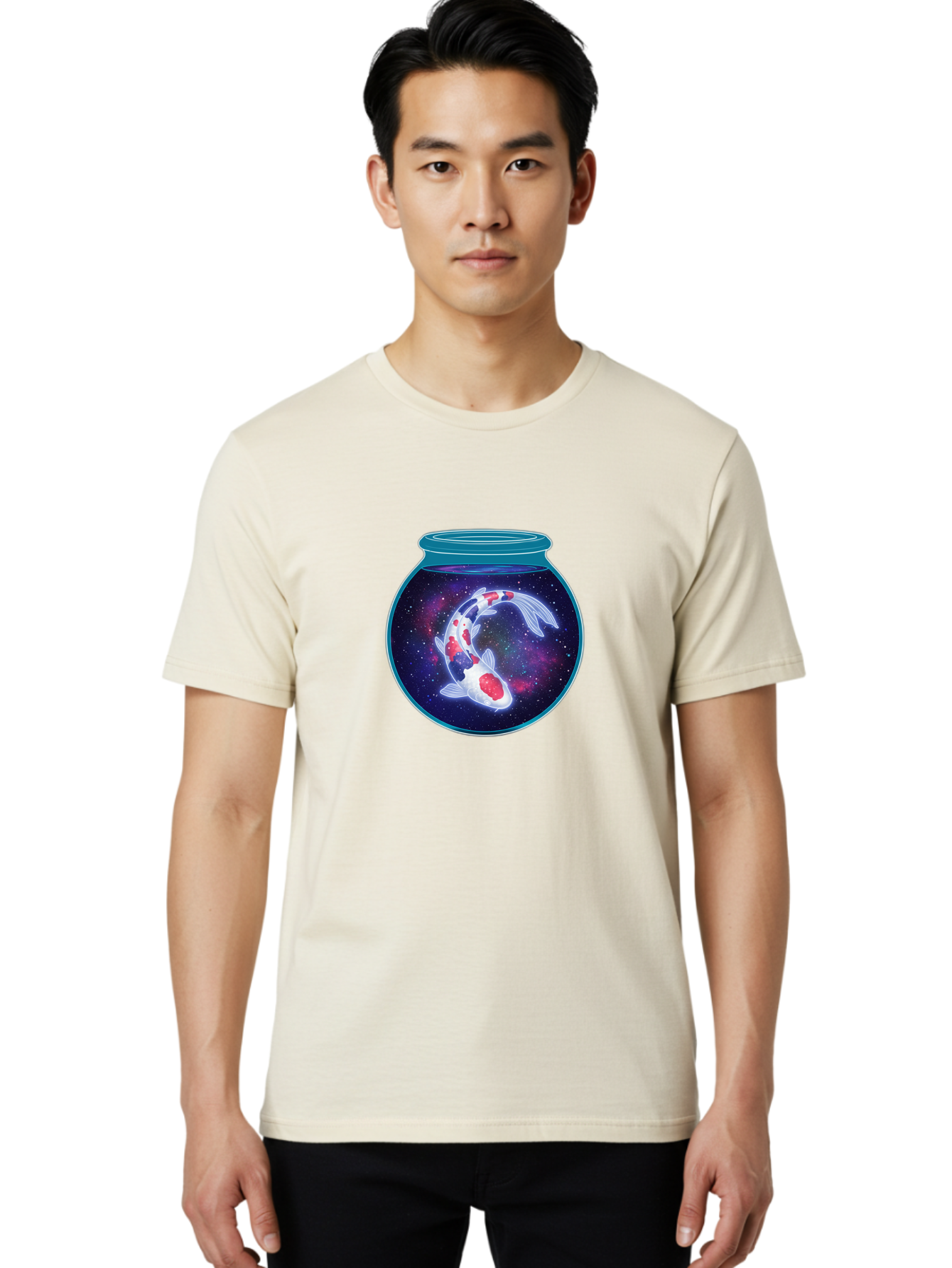 Koi-Fish-Bowl-Galaxy Men'S Graphic Tee, 100% Cotton, Comfortable Casual Summer Wear, Machine Washable, Vintage Camera, Old Camera, Antique Camera, Black Camera, Classic Photography, Photography Equipment, Nostalgic Device, Film Camera, Bak788