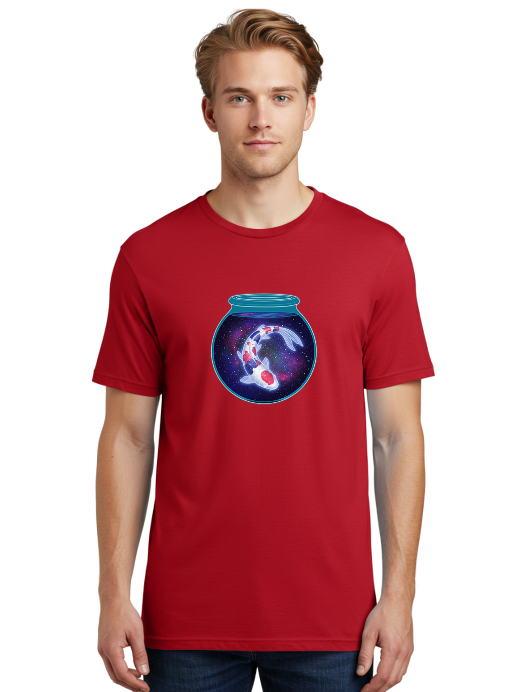 Koi-Fish-Bowl-Galaxy Men'S Graphic Tee, 100% Cotton, Comfortable Casual Summer Wear, Machine Washable, Vintage Camera, Old Camera, Antique Camera, Black Camera, Classic Photography, Photography Equipment, Nostalgic Device, Film Camera, Bak788
