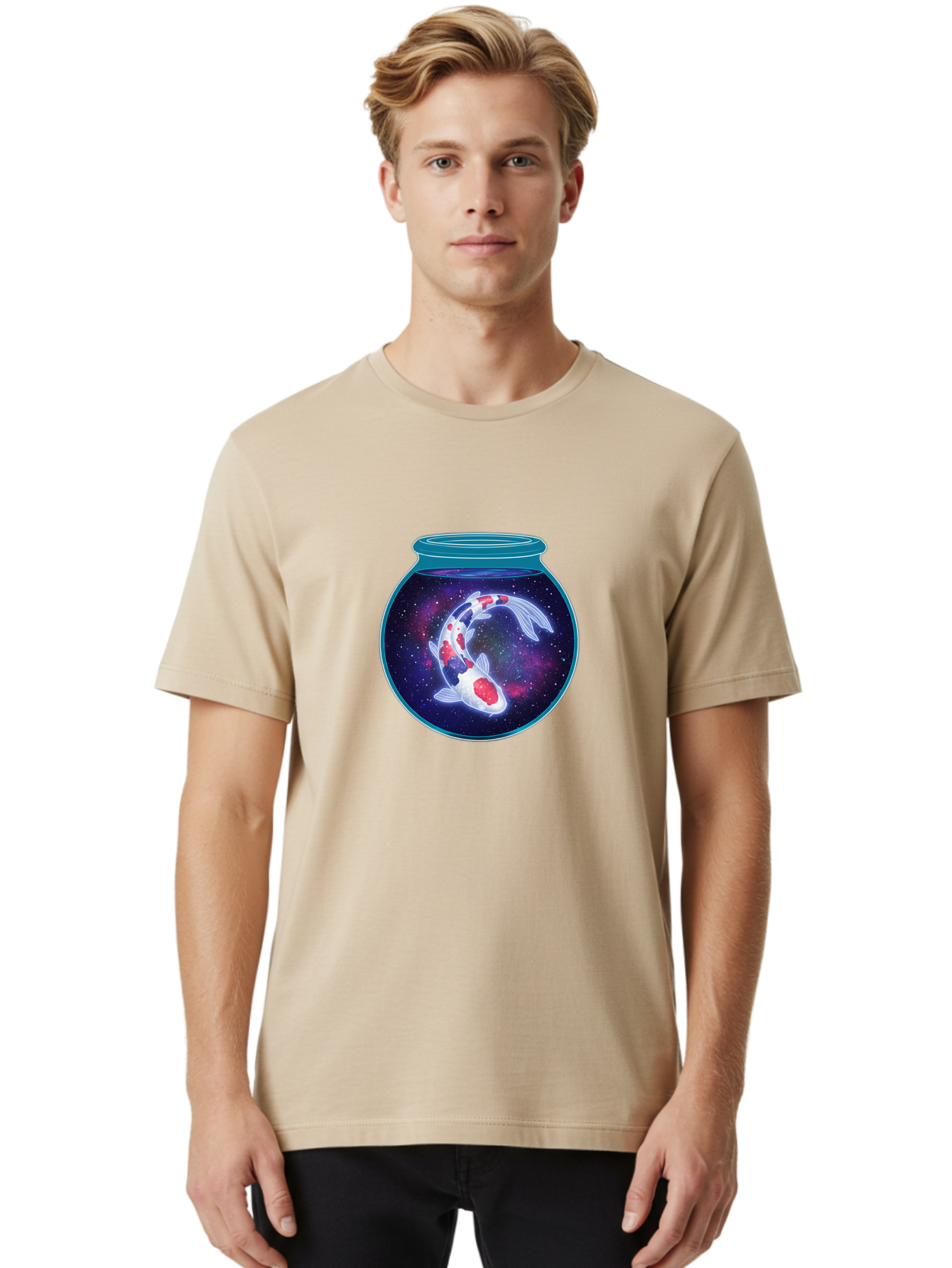 Koi-Fish-Bowl-Galaxy Men'S Graphic Tee, 100% Cotton, Comfortable Casual Summer Wear, Machine Washable, Vintage Camera, Old Camera, Antique Camera, Black Camera, Classic Photography, Photography Equipment, Nostalgic Device, Film Camera, Bak788