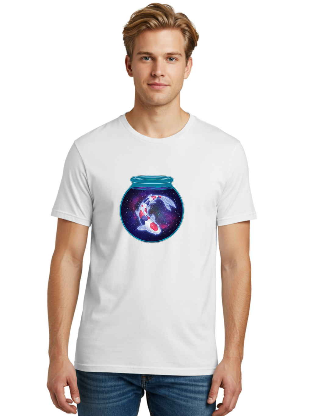 Koi-Fish-Bowl-Galaxy Men'S Graphic Tee, 100% Cotton, Comfortable Casual Summer Wear, Machine Washable, Vintage Camera, Old Camera, Antique Camera, Black Camera, Classic Photography, Photography Equipment, Nostalgic Device, Film Camera, Bak788