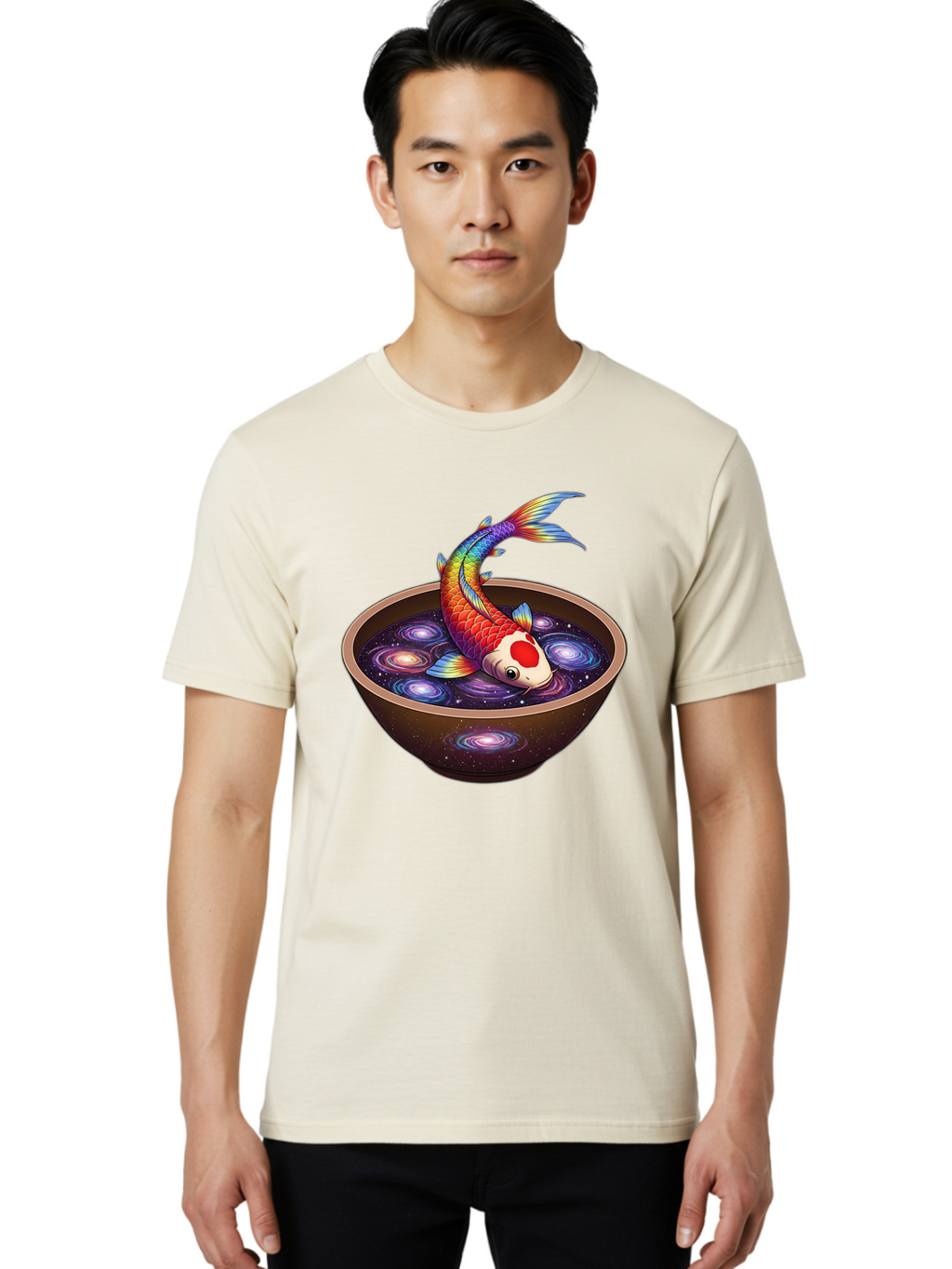 Koi-Fish-Galaxy-Bowl Men'S Graphic Tee, 100% Cotton, Comfortable Casual Summer Wear, Machine Washable, Vintage Camera, Old Camera, Antique Camera, Black Camera, Classic Photography, Photography Equipment, Nostalgic Device, Film Camera, Bak791