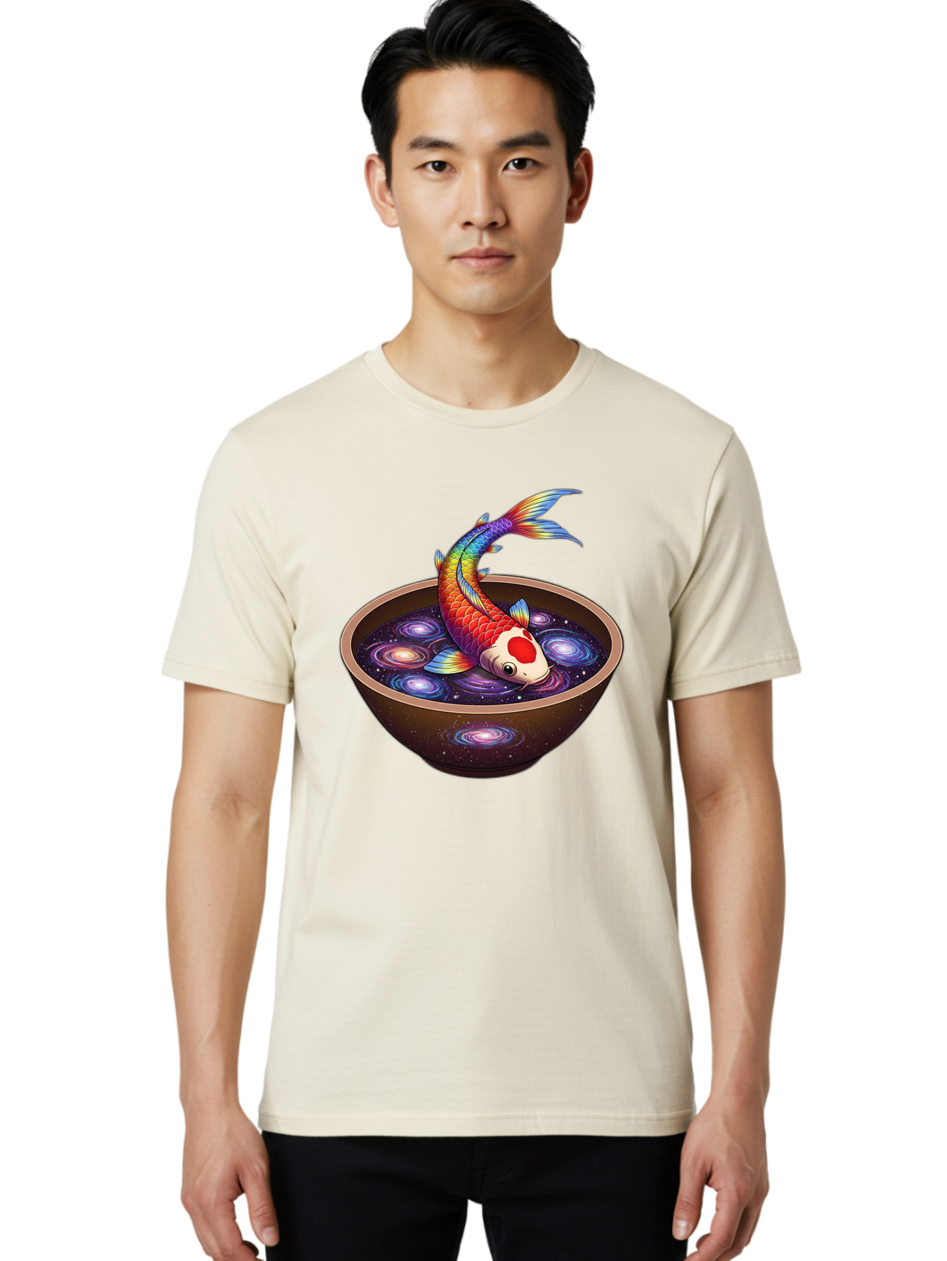 Koi-Fish-Galaxy-Bowl Men'S Graphic Tee, 100% Cotton, Comfortable Casual Summer Wear, Machine Washable, Vintage Camera, Old Camera, Antique Camera, Black Camera, Classic Photography, Photography Equipment, Nostalgic Device, Film Camera, Bak791