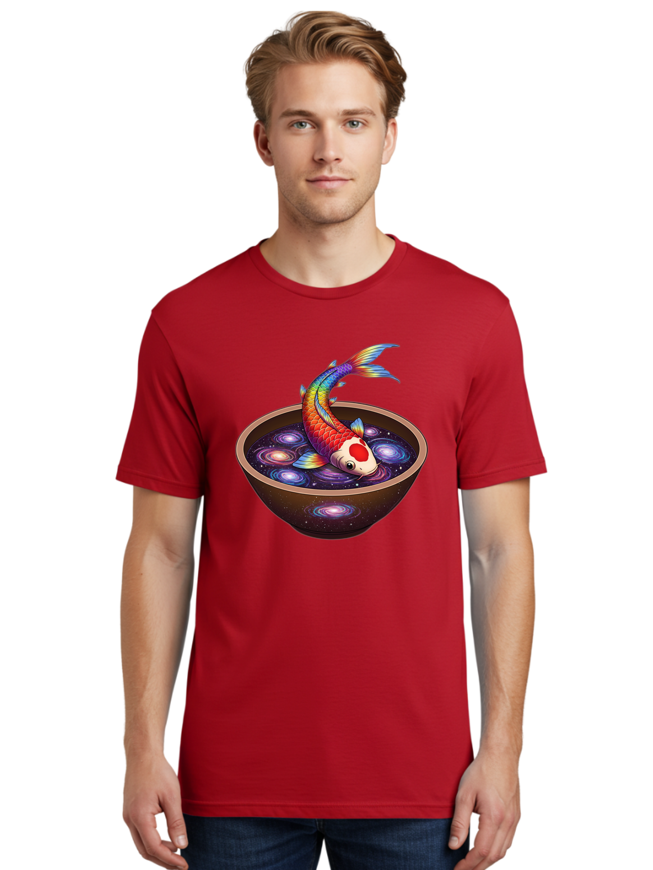 Koi-Fish-Galaxy-Bowl Men'S Graphic Tee, 100% Cotton, Comfortable Casual Summer Wear, Machine Washable, Vintage Camera, Old Camera, Antique Camera, Black Camera, Classic Photography, Photography Equipment, Nostalgic Device, Film Camera, Bak791