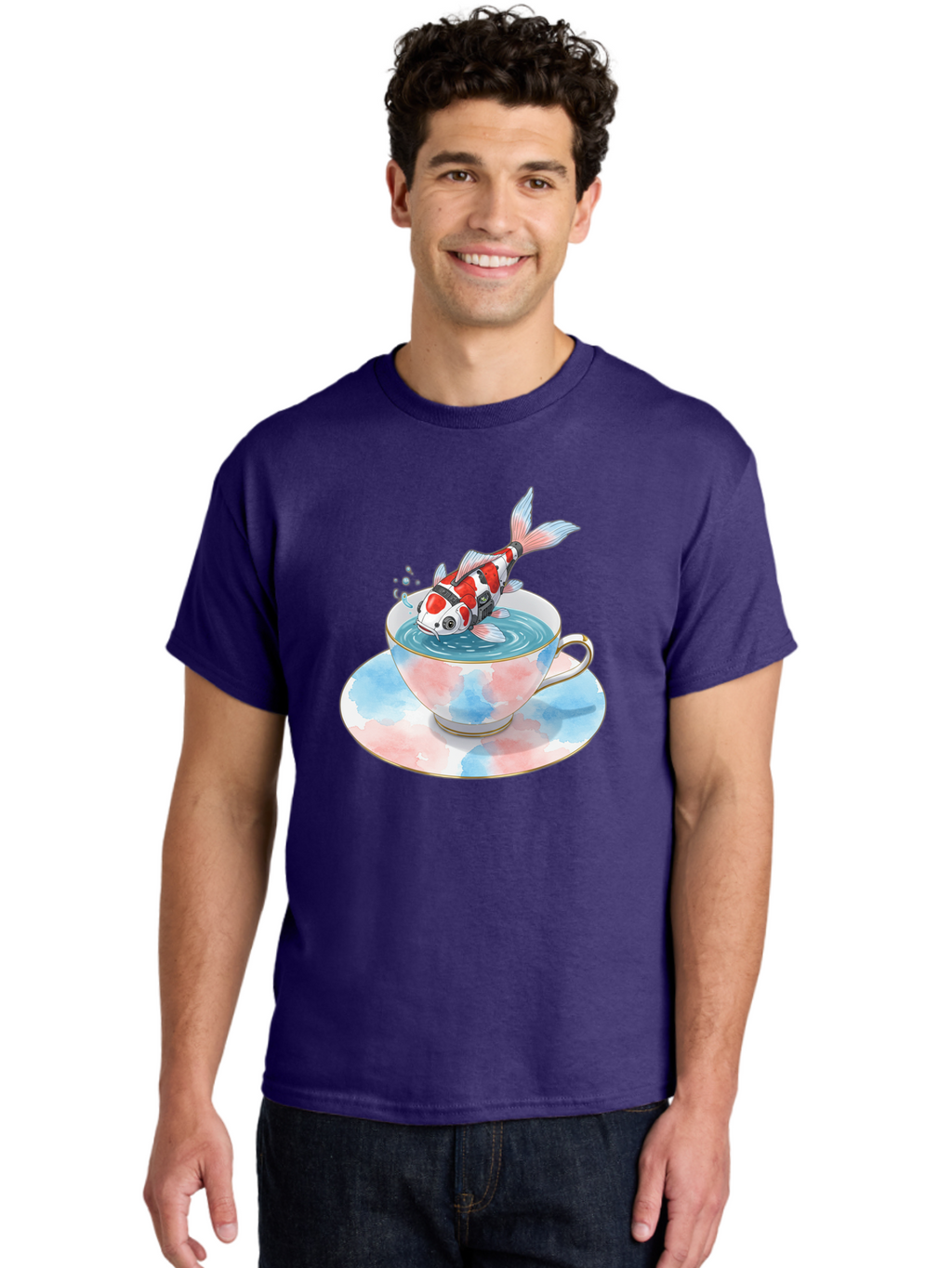 Koi-Fish-In-Teacup Men'S Graphic Tee, 100% Cotton, Comfortable Casual Summer Wear, Machine Washable, Vintage Camera, Old Camera, Antique Camera, Black Camera, Classic Photography, Photography Equipment, Nostalgic Device, Film Camera, Bak795