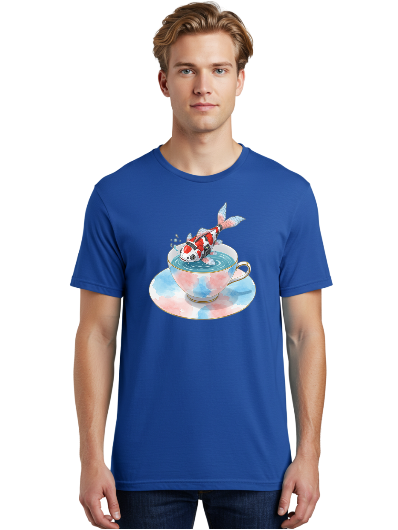 Koi-Fish-In-Teacup Men'S Graphic Tee, 100% Cotton, Comfortable Casual Summer Wear, Machine Washable, Vintage Camera, Old Camera, Antique Camera, Black Camera, Classic Photography, Photography Equipment, Nostalgic Device, Film Camera, Bak795