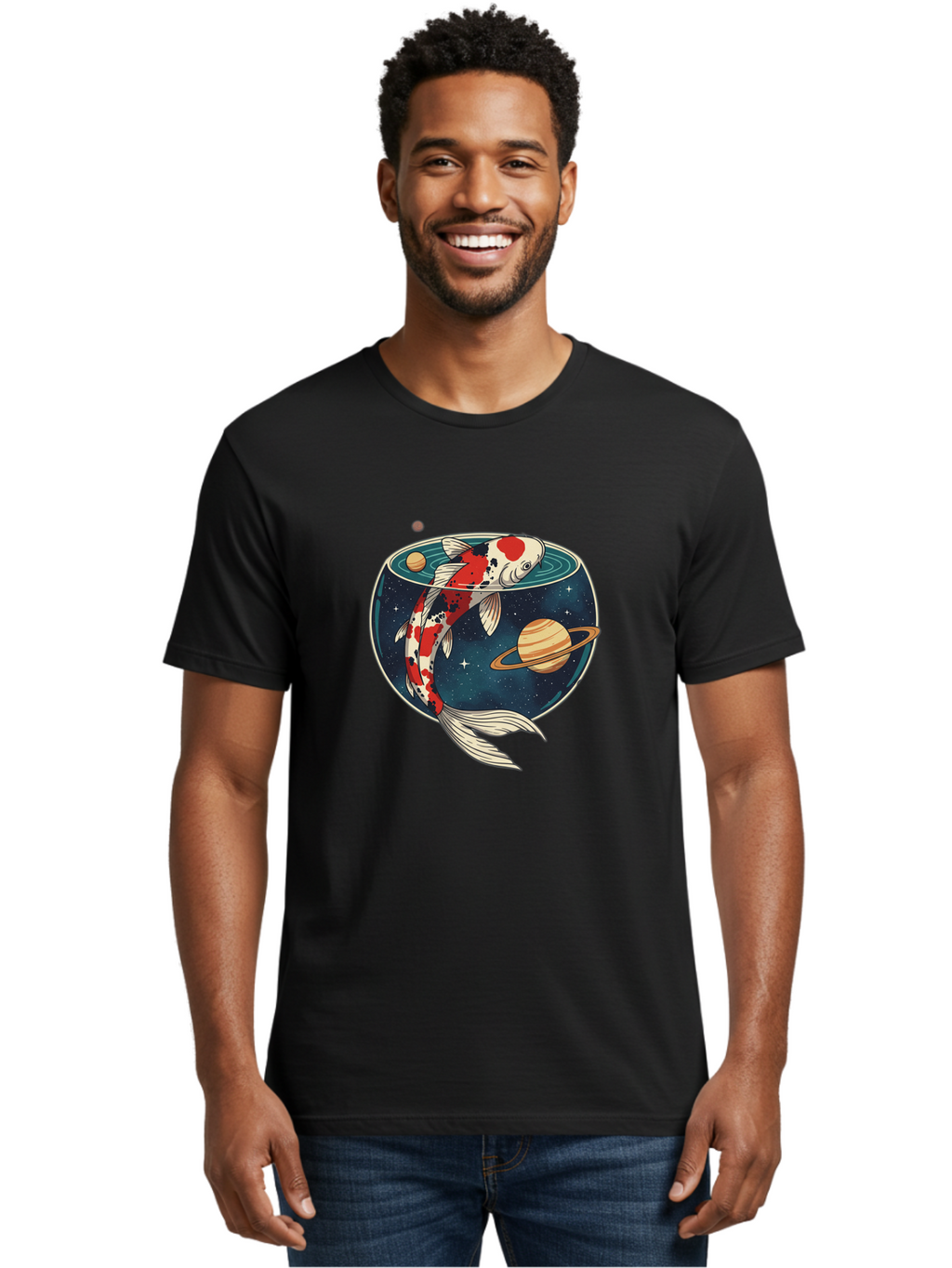 Koi-Fish-Space Men'S Graphic Tee, 100% Cotton, Comfortable Casual Summer Wear, Machine Washable, Vintage Camera, Old Camera, Antique Camera, Black Camera, Classic Photography, Photography Equipment, Nostalgic Device, Film Camera, Camera Art Bak797