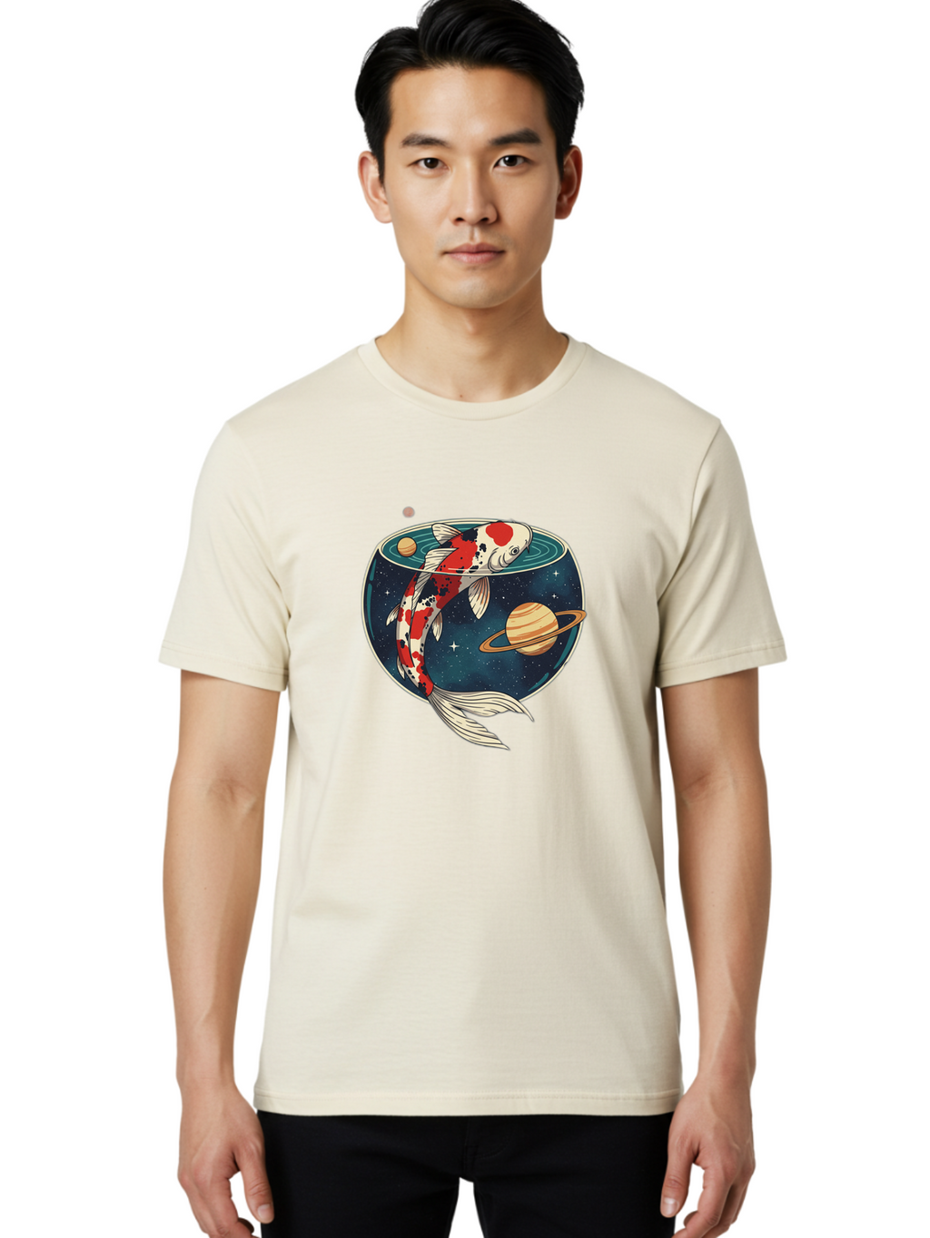 Koi-Fish-Space Men'S Graphic Tee, 100% Cotton, Comfortable Casual Summer Wear, Machine Washable, Vintage Camera, Old Camera, Antique Camera, Black Camera, Classic Photography, Photography Equipment, Nostalgic Device, Film Camera, Camera Art Bak797