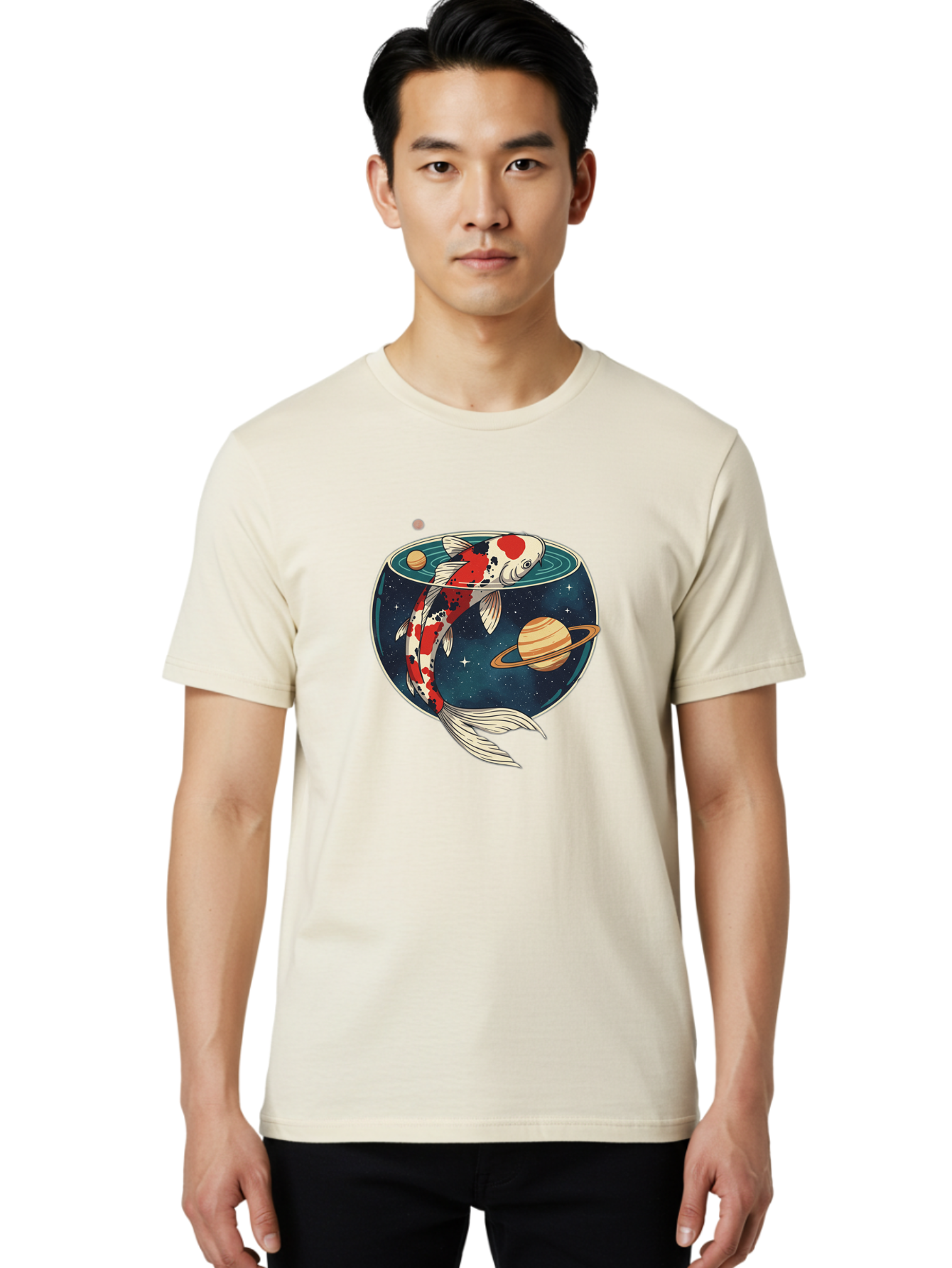 Koi-Fish-Space Men'S Graphic Tee, 100% Cotton, Comfortable Casual Summer Wear, Machine Washable, Vintage Camera, Old Camera, Antique Camera, Black Camera, Classic Photography, Photography Equipment, Nostalgic Device, Film Camera, Camera Art Bak797